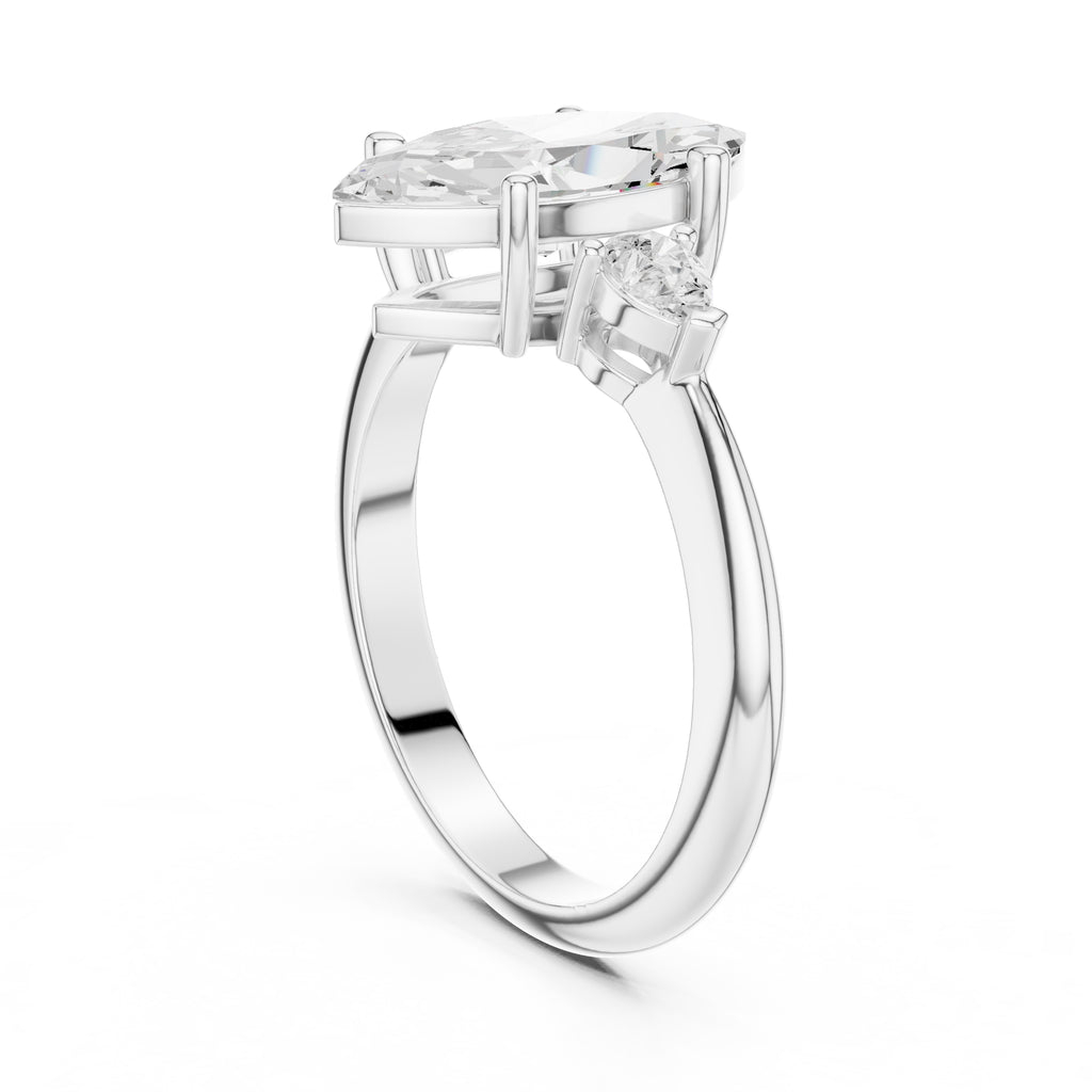 The Lumina Trilogy 3ct White Gold Marquise