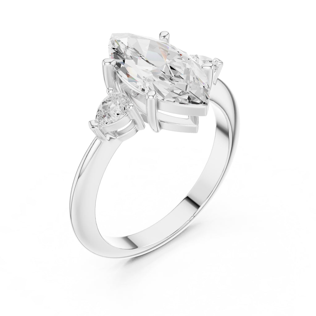 The Lumina Trilogy 3ct White Gold Marquise