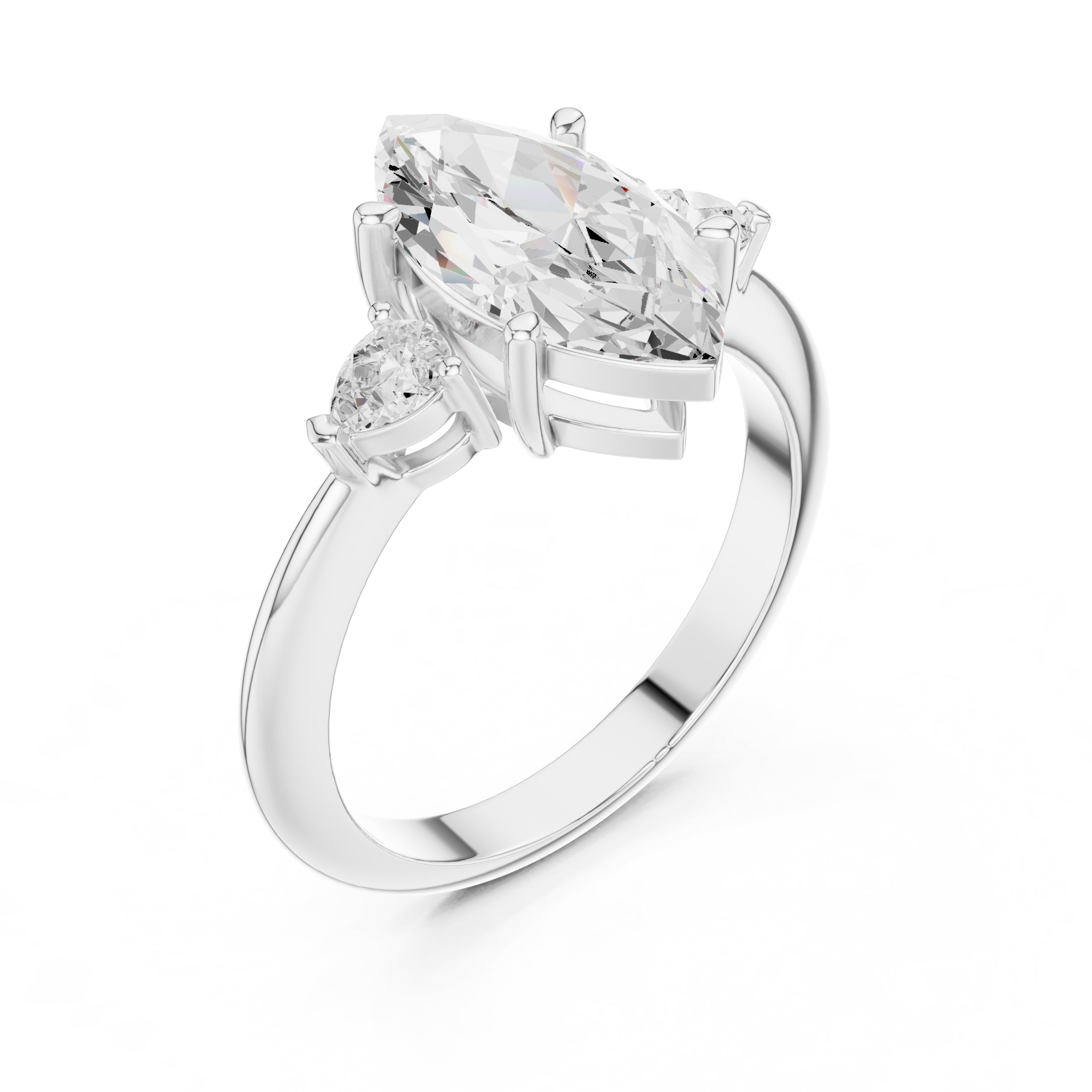 The Lumina Trilogy 3ct White Gold Marquise