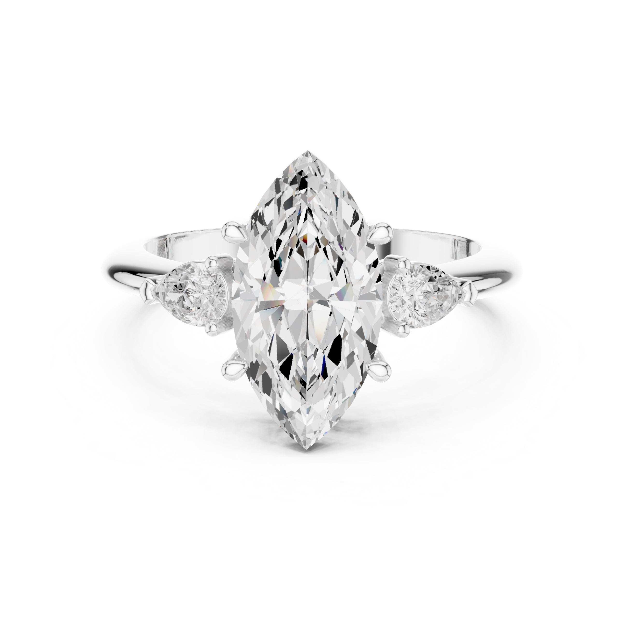 The Lumina Trilogy 3ct White Gold Marquise