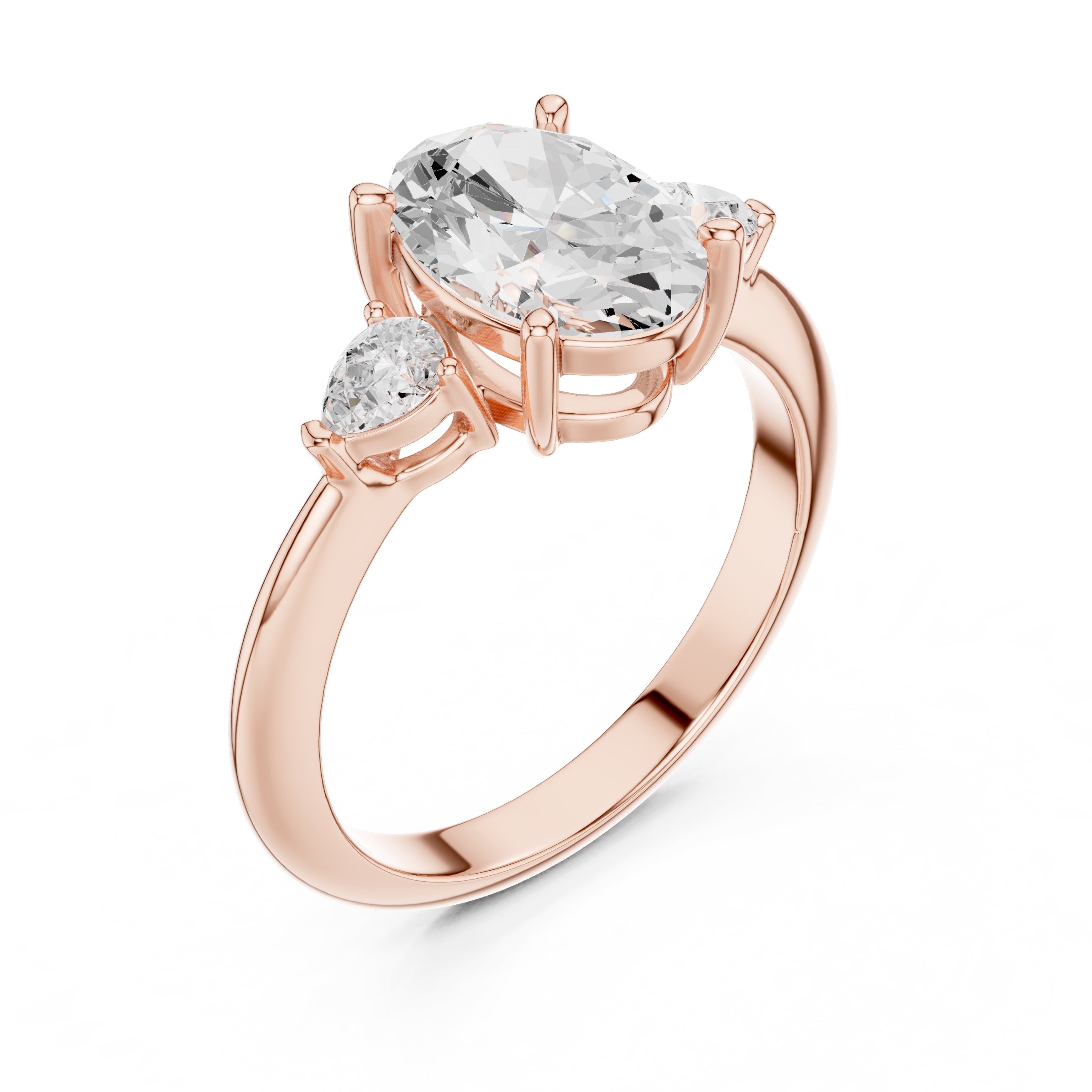 The Lumina Trilogy 3ct Rose Gold Oval