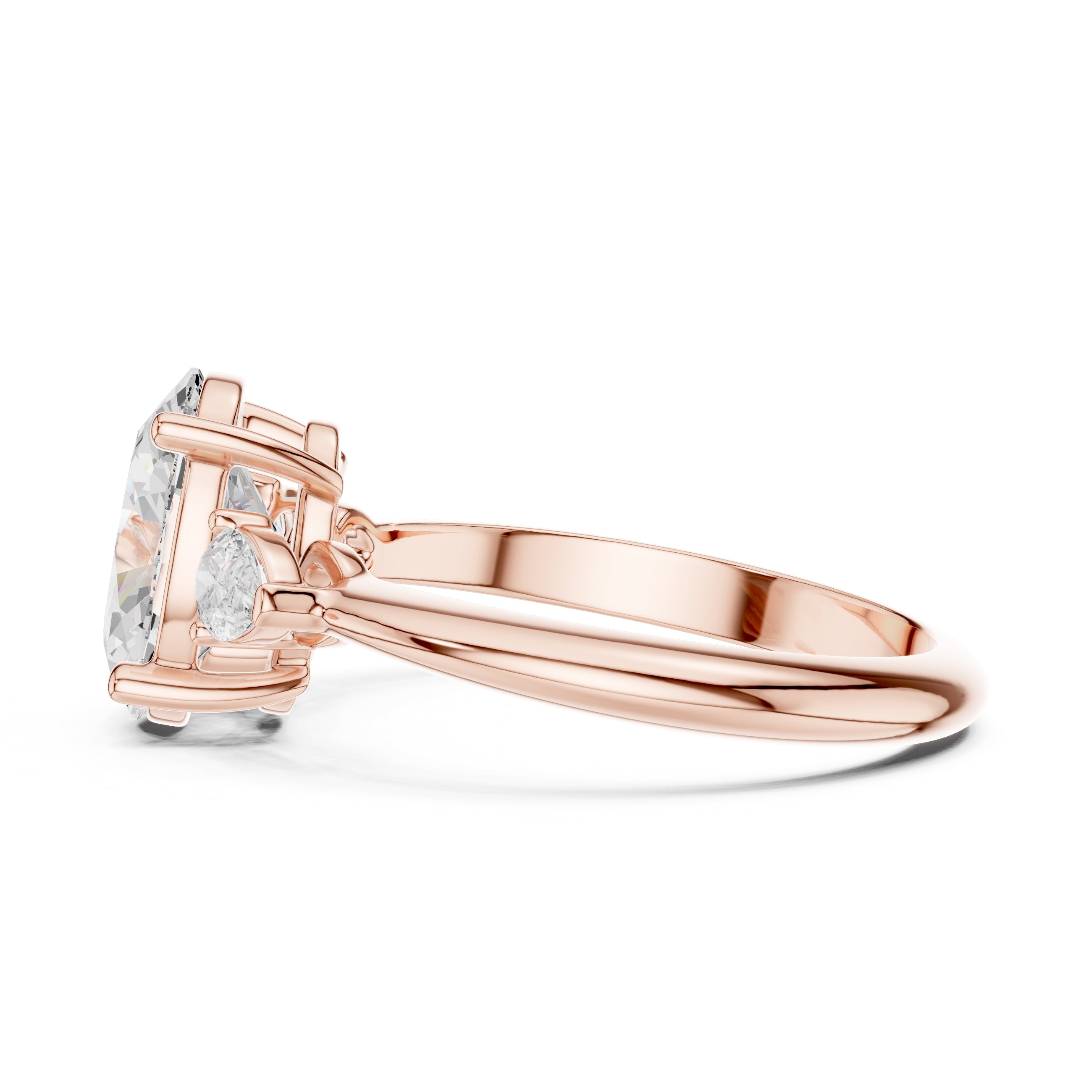 The Lumina Trilogy 3ct Rose Gold Oval