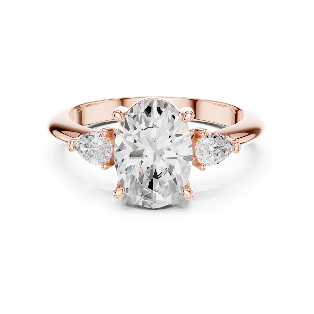 The Lumina Trilogy 3ct Rose Gold Oval