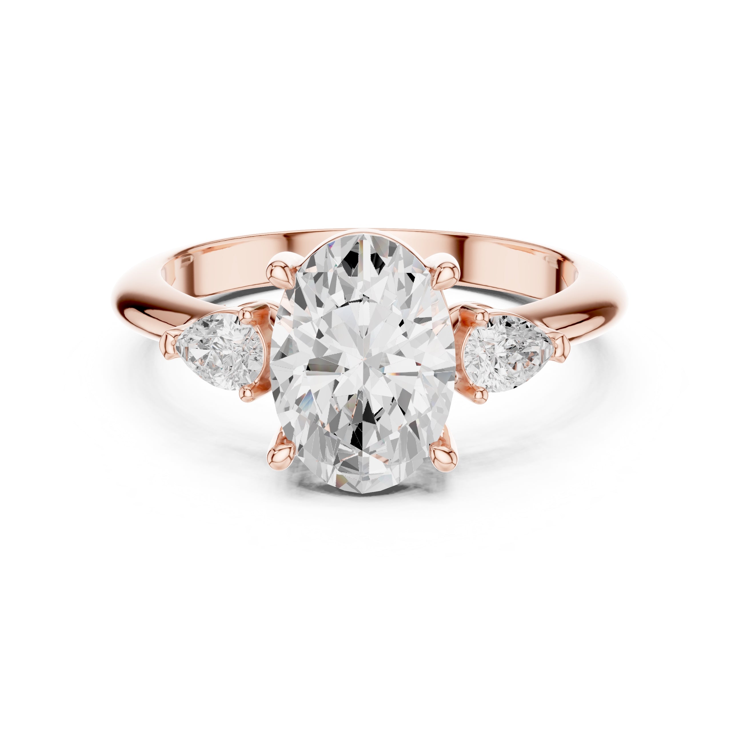 The Lumina Trilogy 3ct Rose Gold Oval