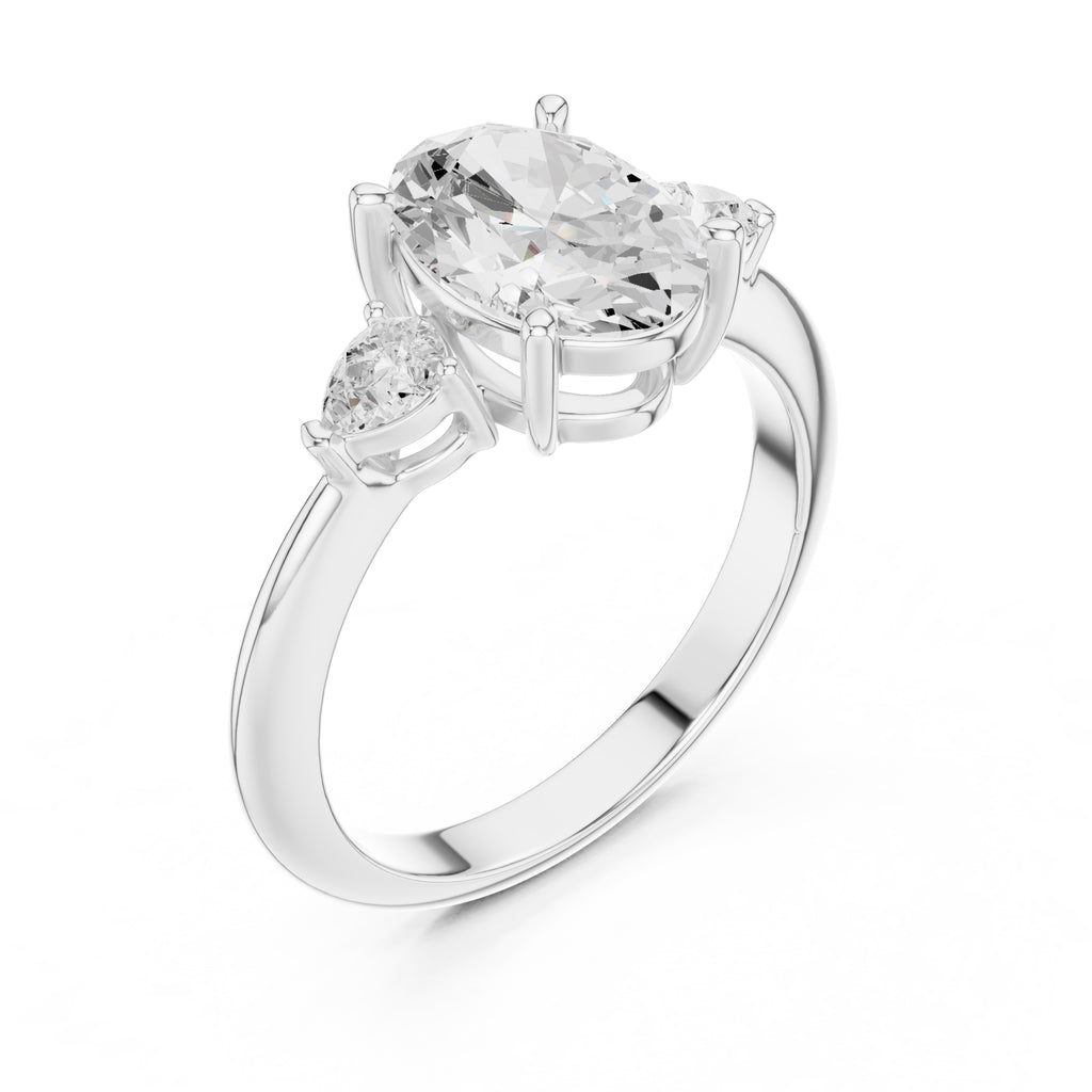 The Lumina Trilogy 3ct White Gold Oval