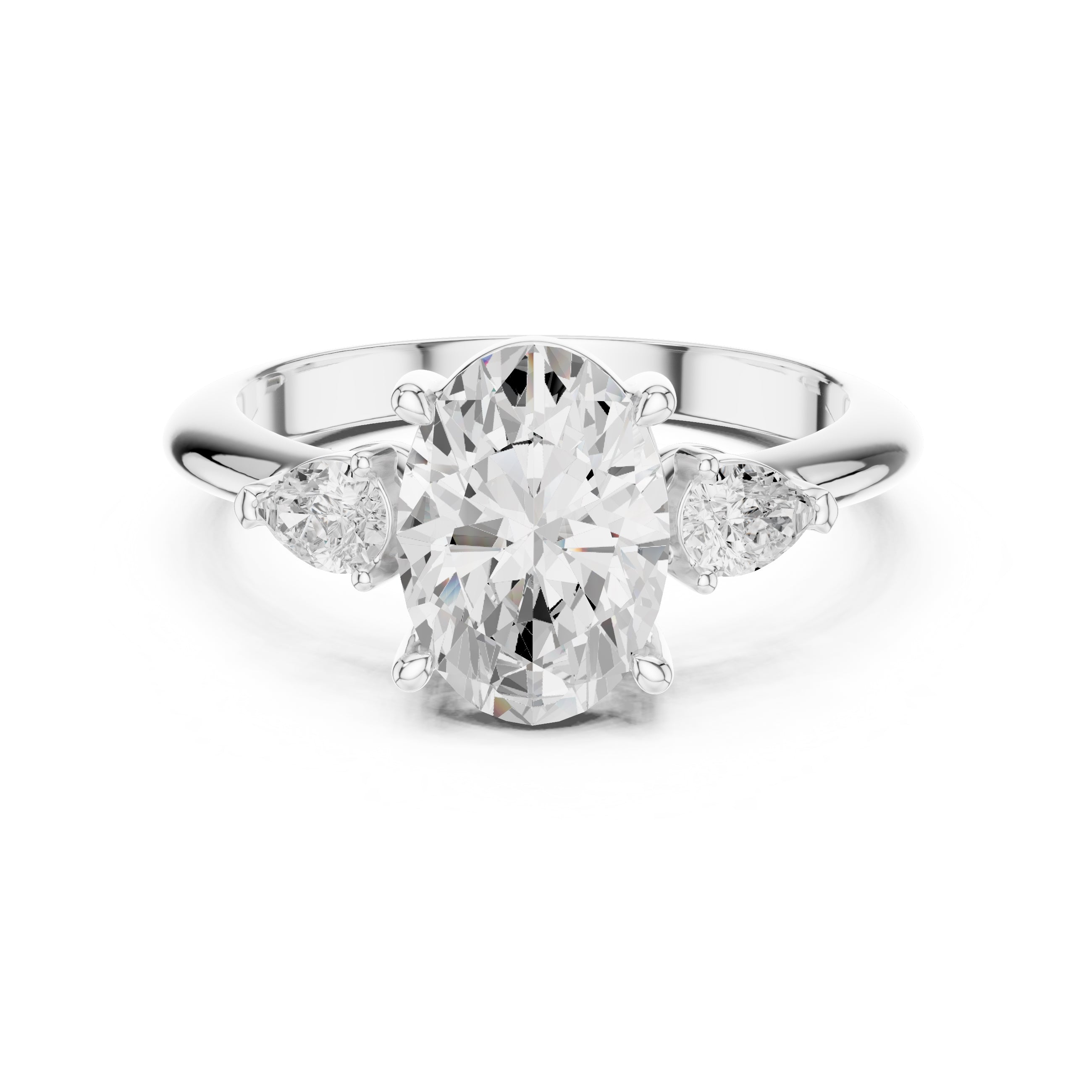 The Lumina Trilogy 3ct White Gold Oval