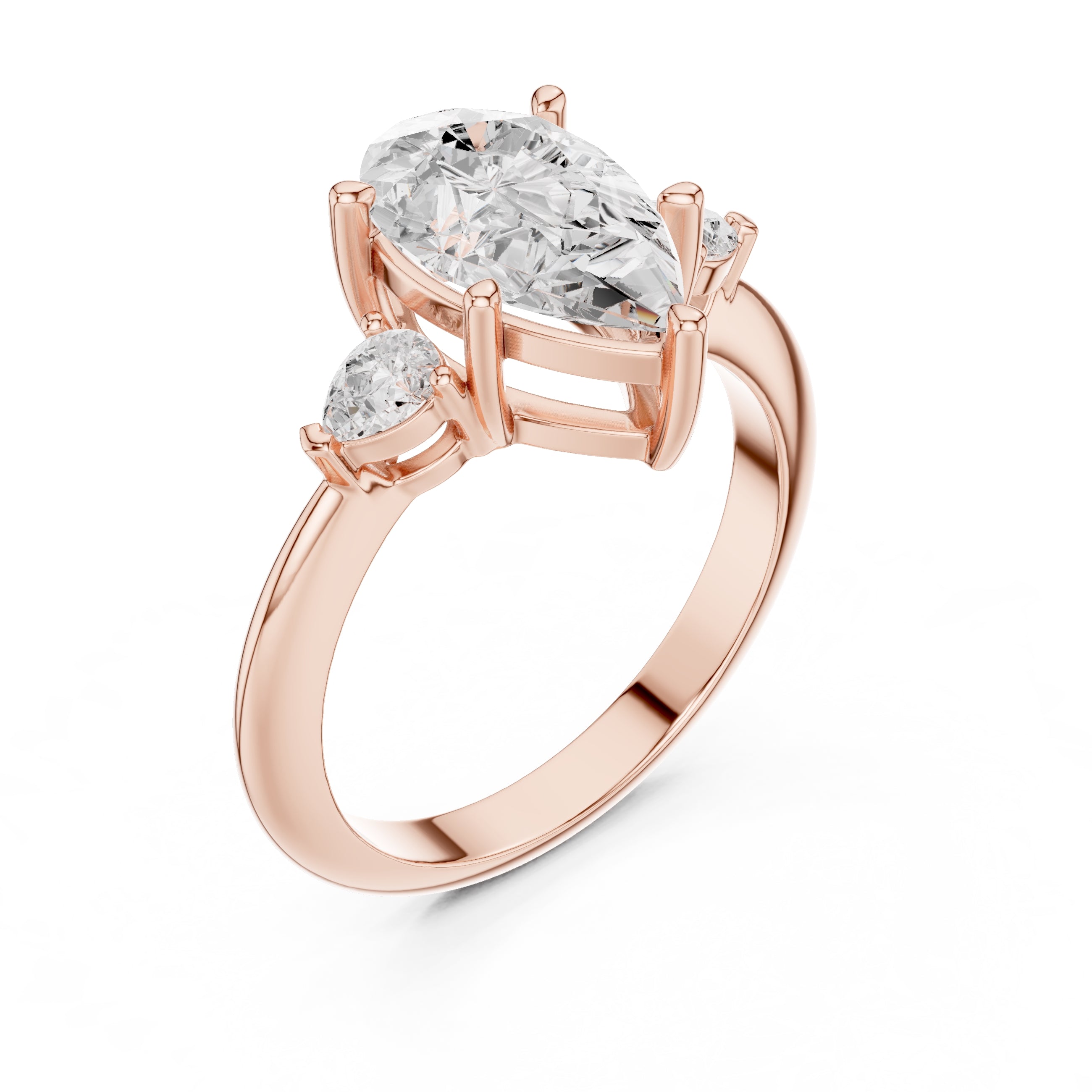 The Lumina Trilogy 3ct Rose Gold Pear