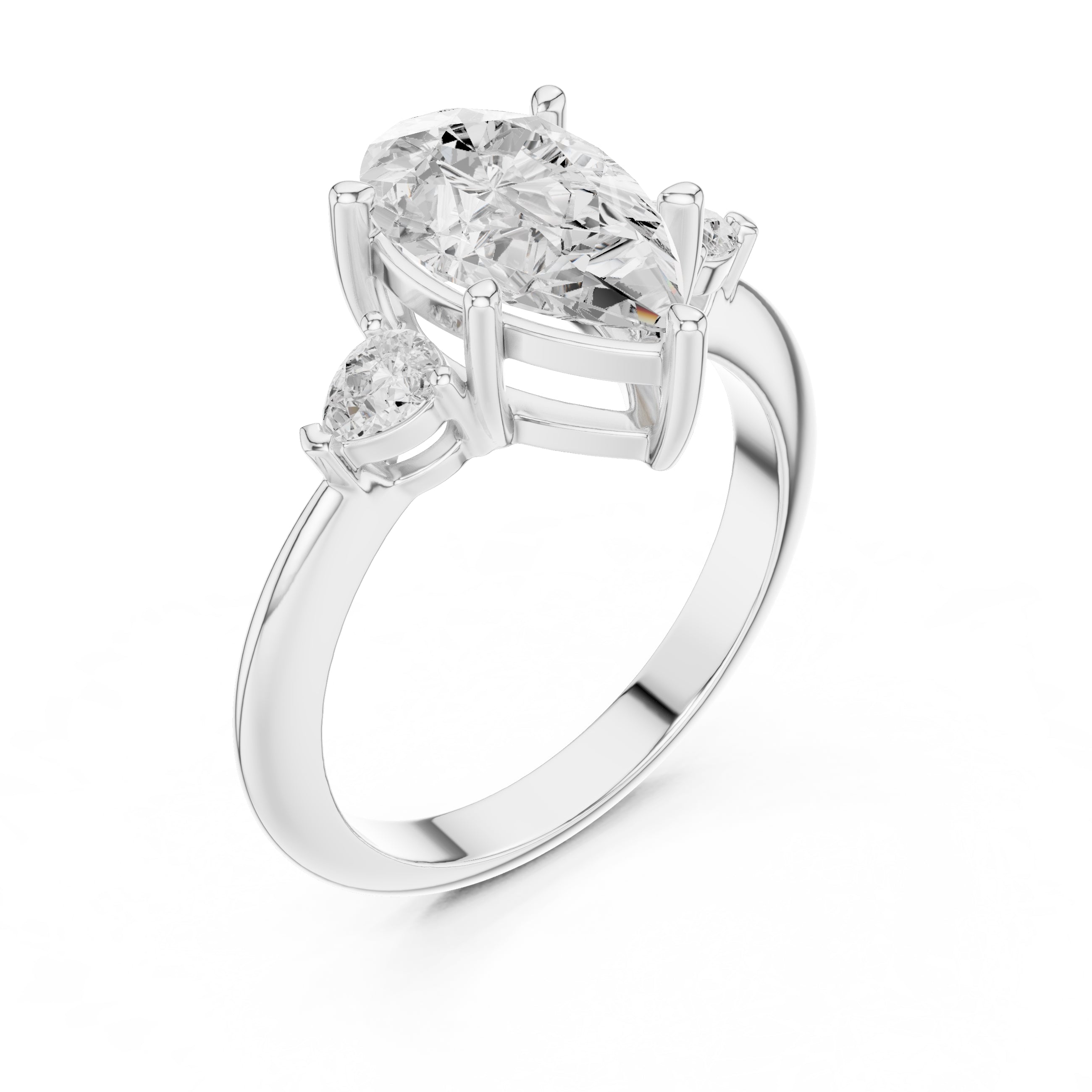 The Lumina Trilogy 3ct White Gold Pear
