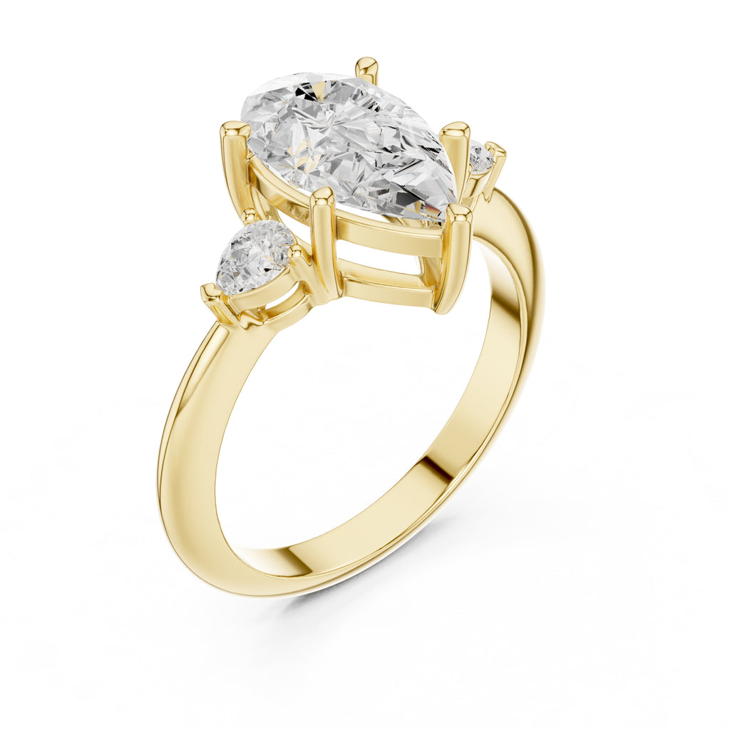 The Lumina Trilogy 3ct Yellow Gold Pear