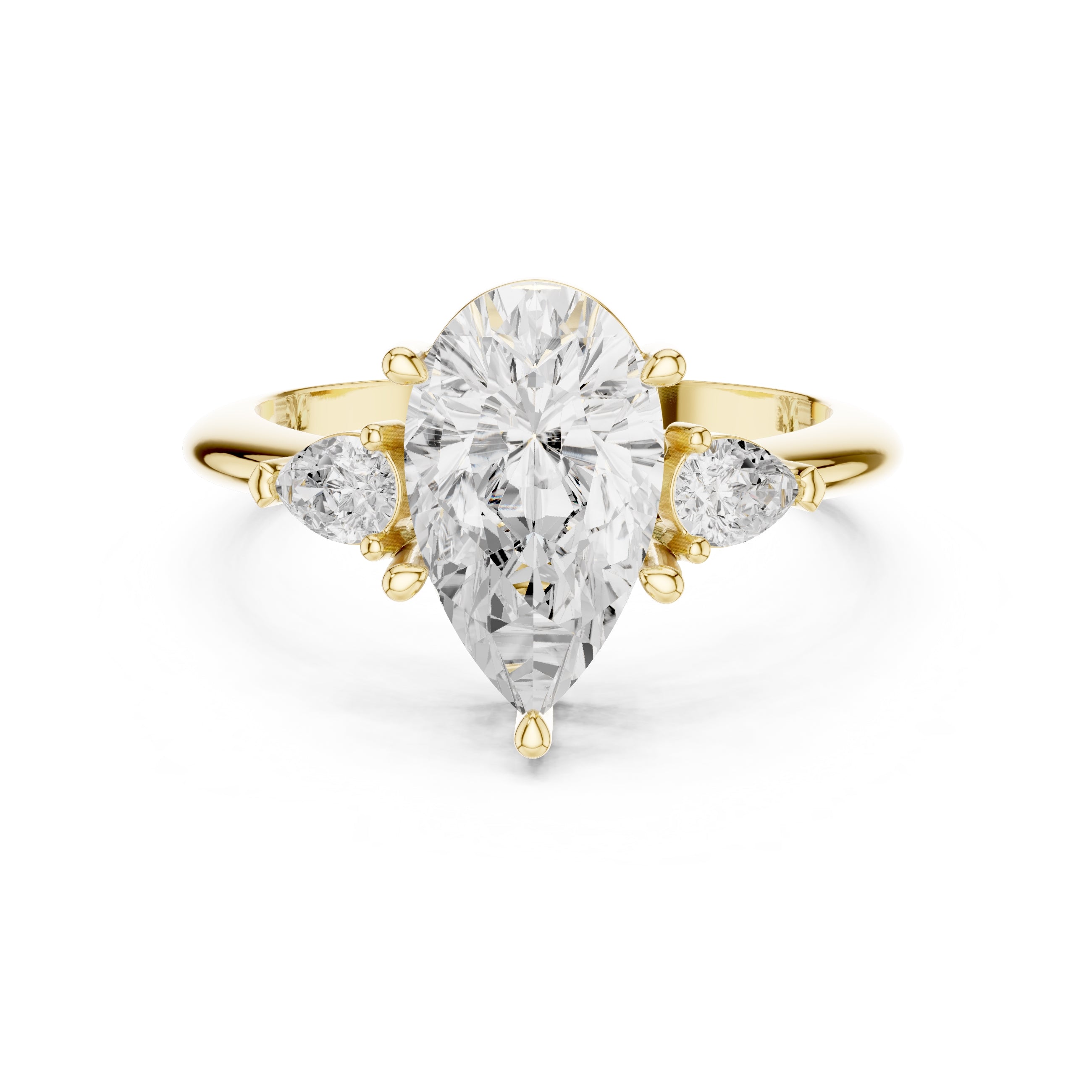 The Lumina Trilogy 3ct Yellow Gold Pear
