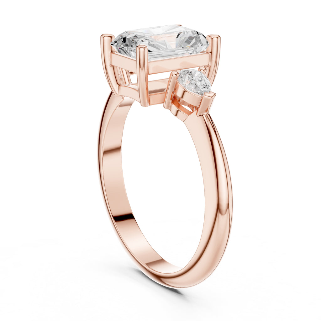 The Lumina Trilogy 3ct Rose Gold Radiant