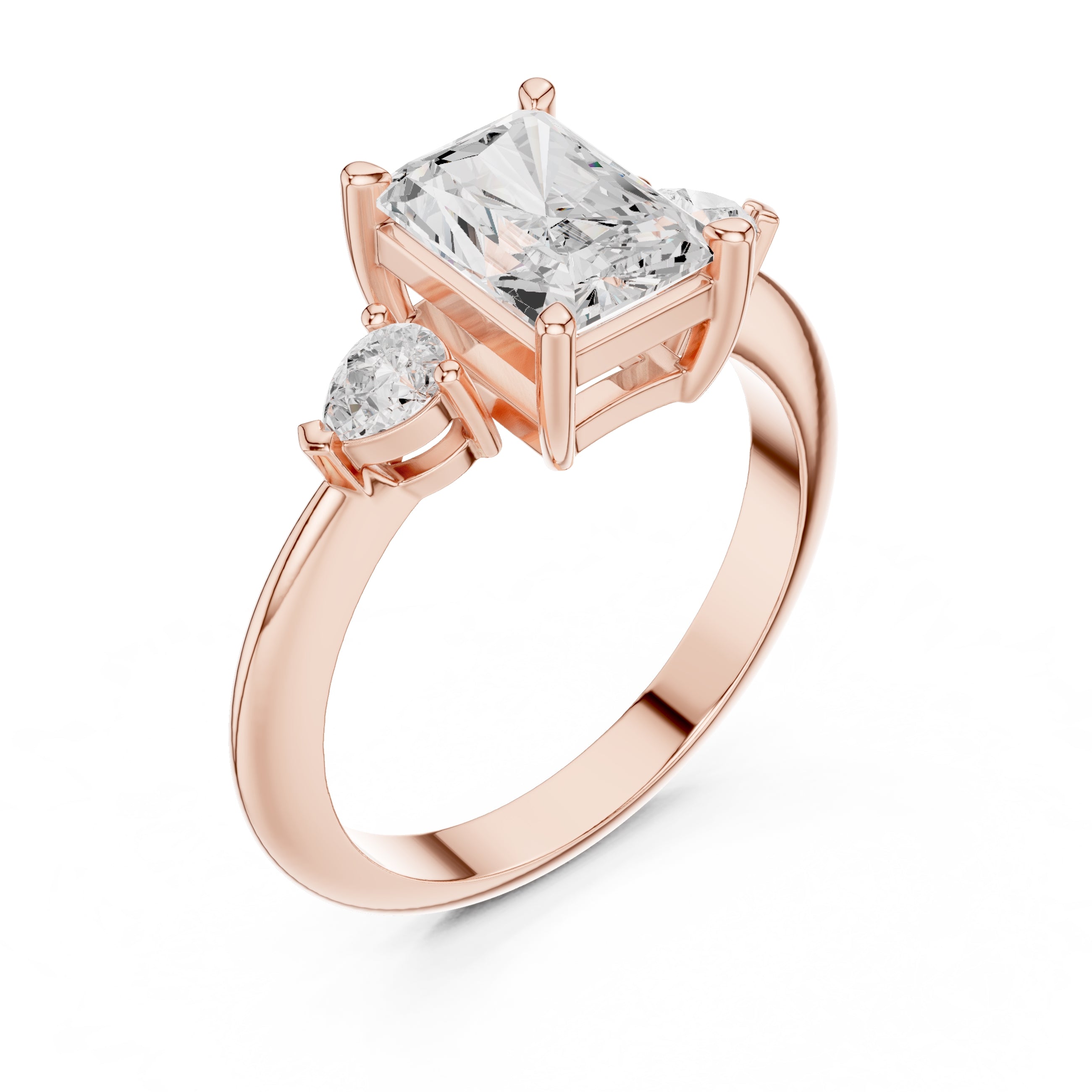 The Lumina Trilogy 3ct Rose Gold Radiant