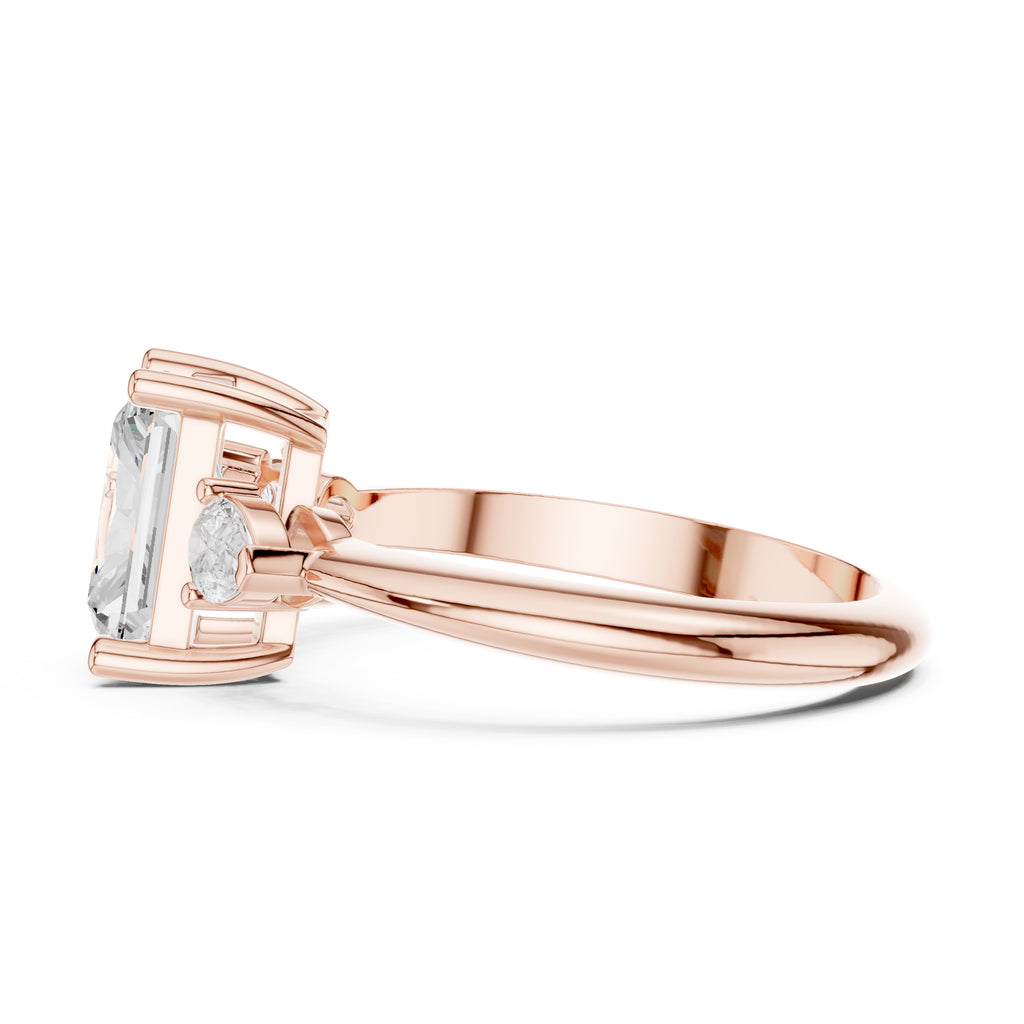 The Lumina Trilogy 3ct Rose Gold Radiant
