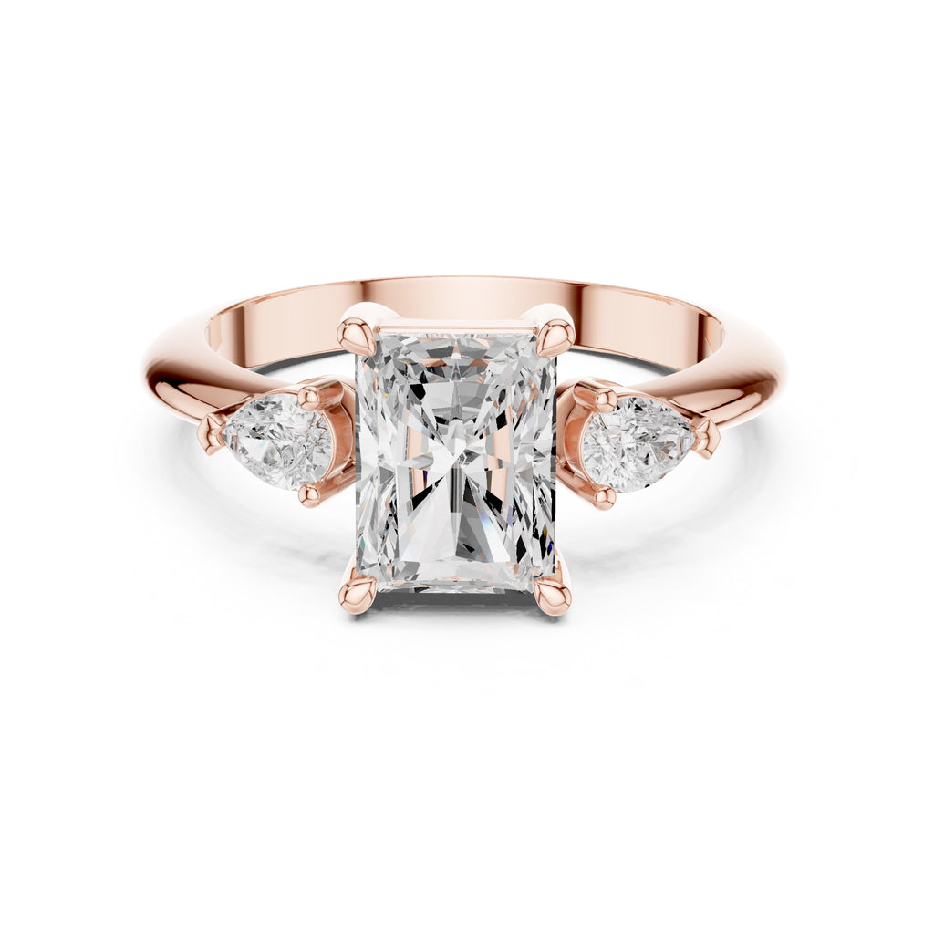 The Lumina Trilogy 3ct Rose Gold Radiant