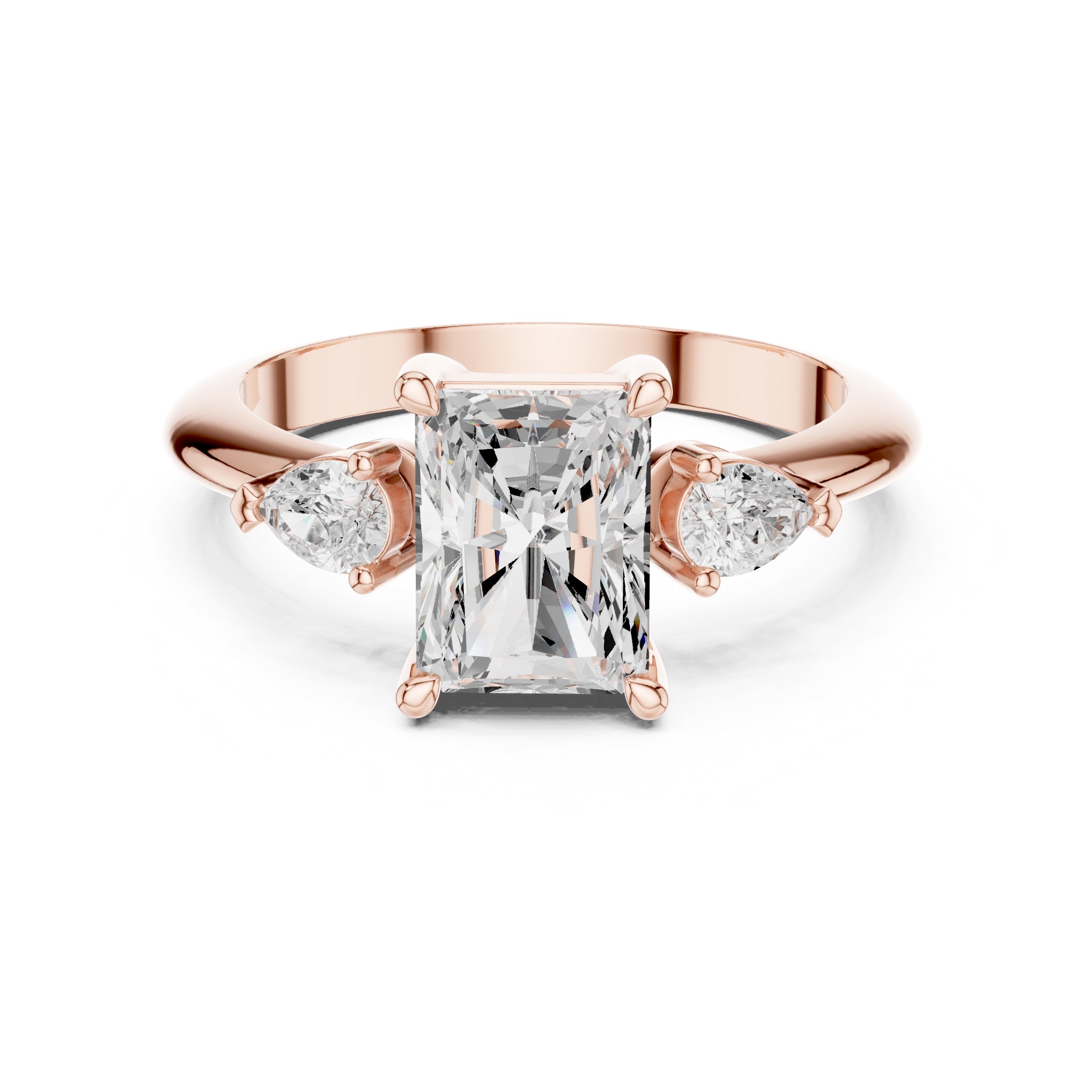 The Lumina Trilogy 3ct Rose Gold Radiant