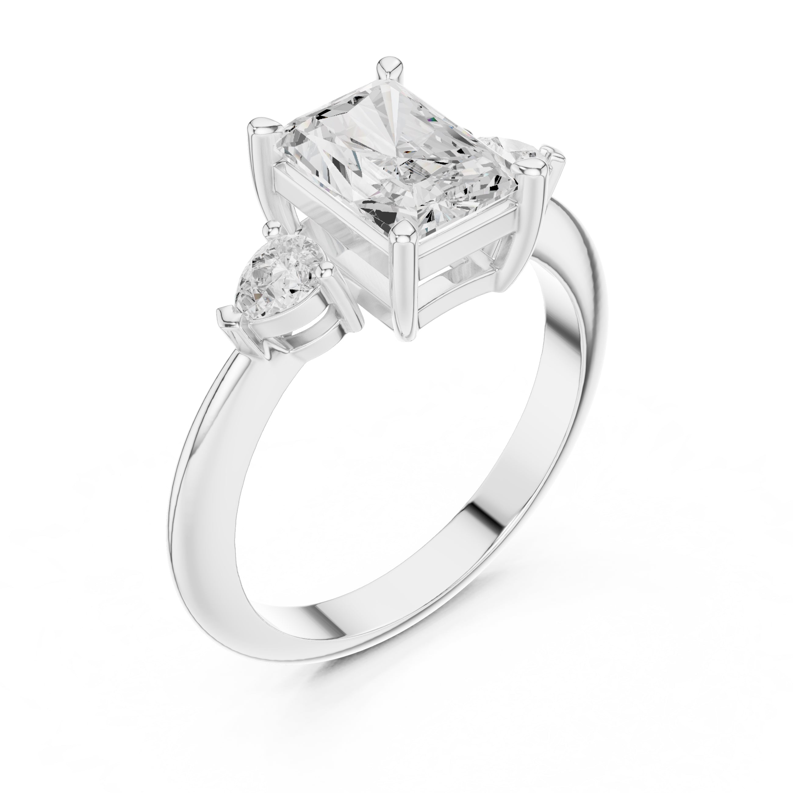The Lumina Trilogy 3ct White Gold Radiant