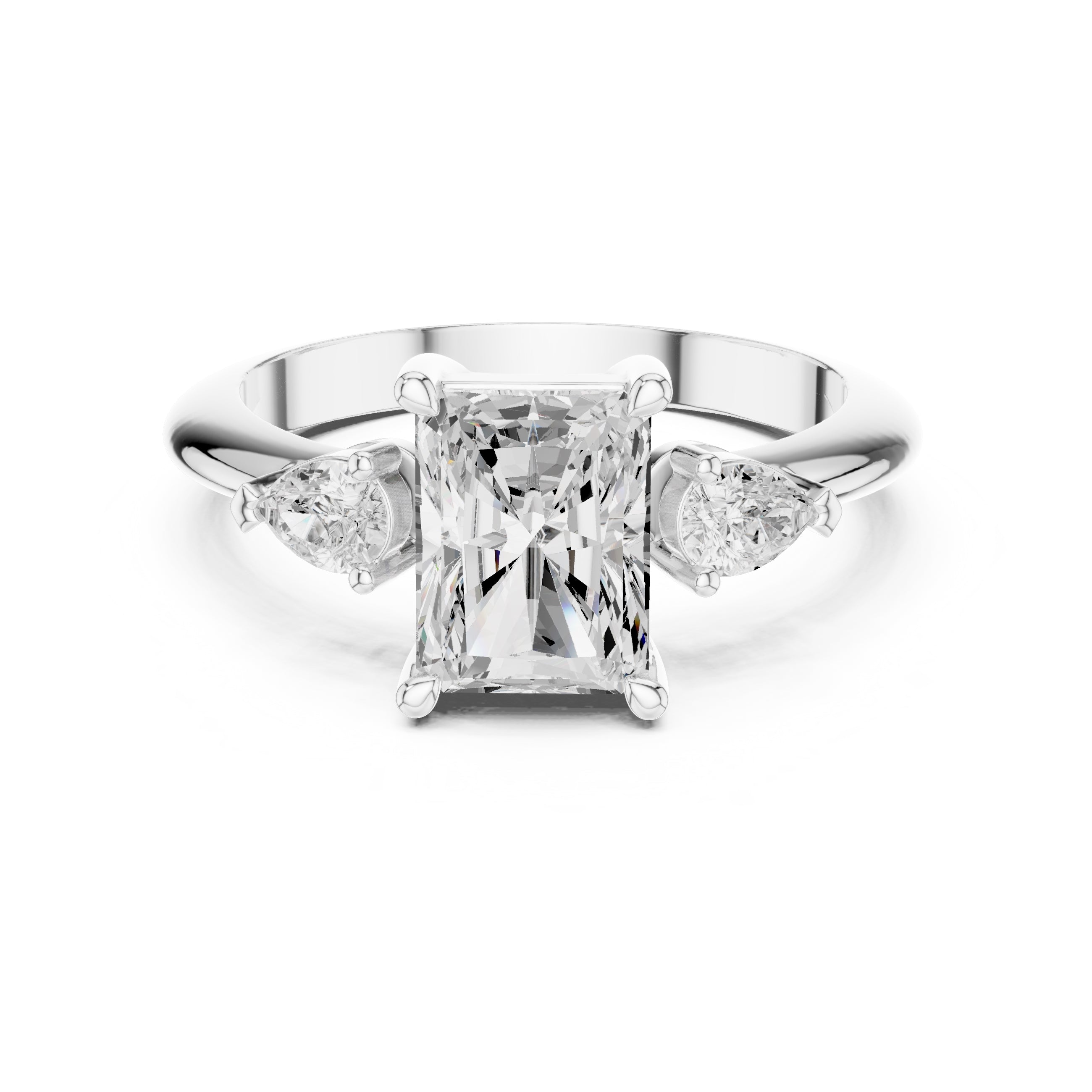 The Lumina Trilogy 3ct White Gold Radiant