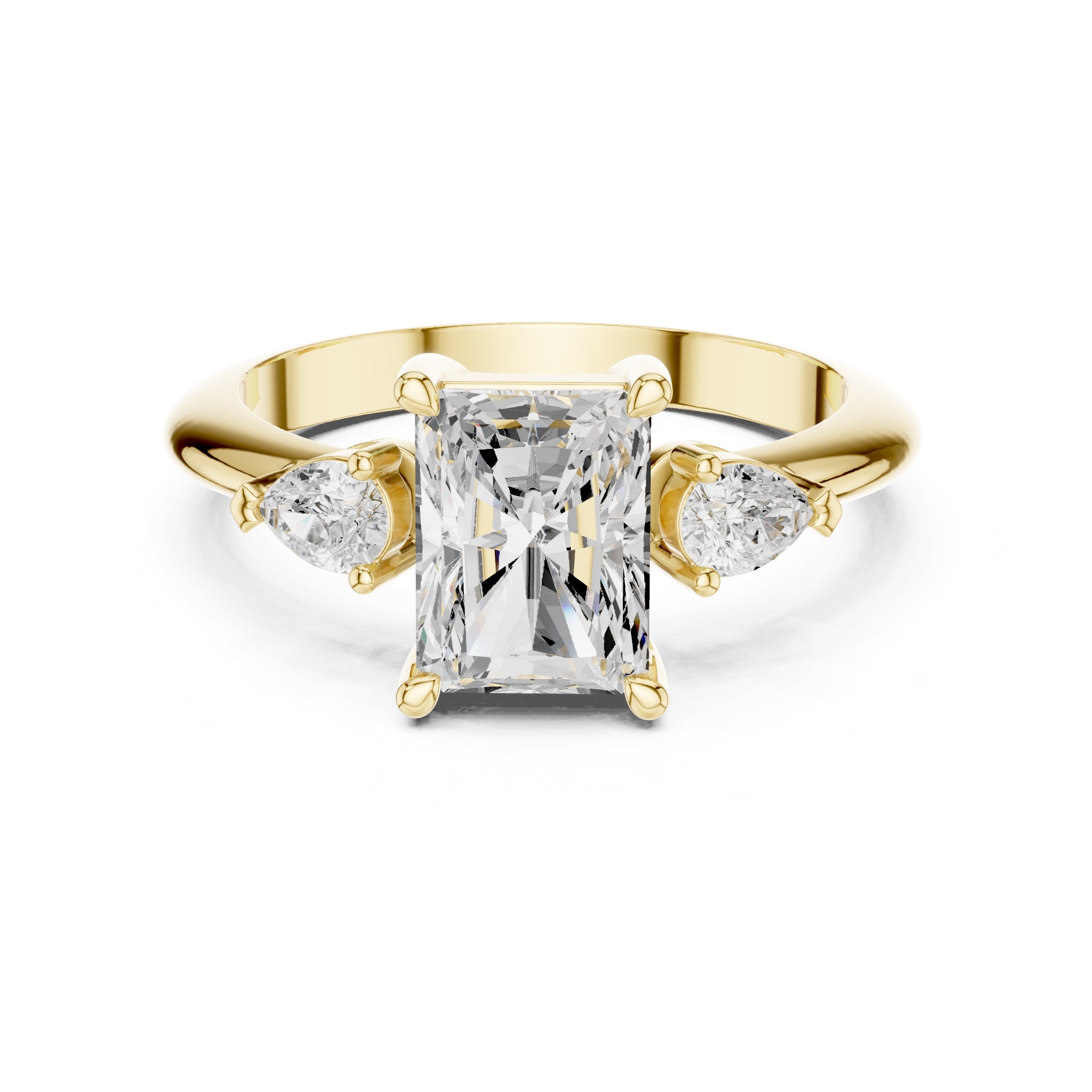 The Lumina Trilogy 3ct Yellow Gold Radiant