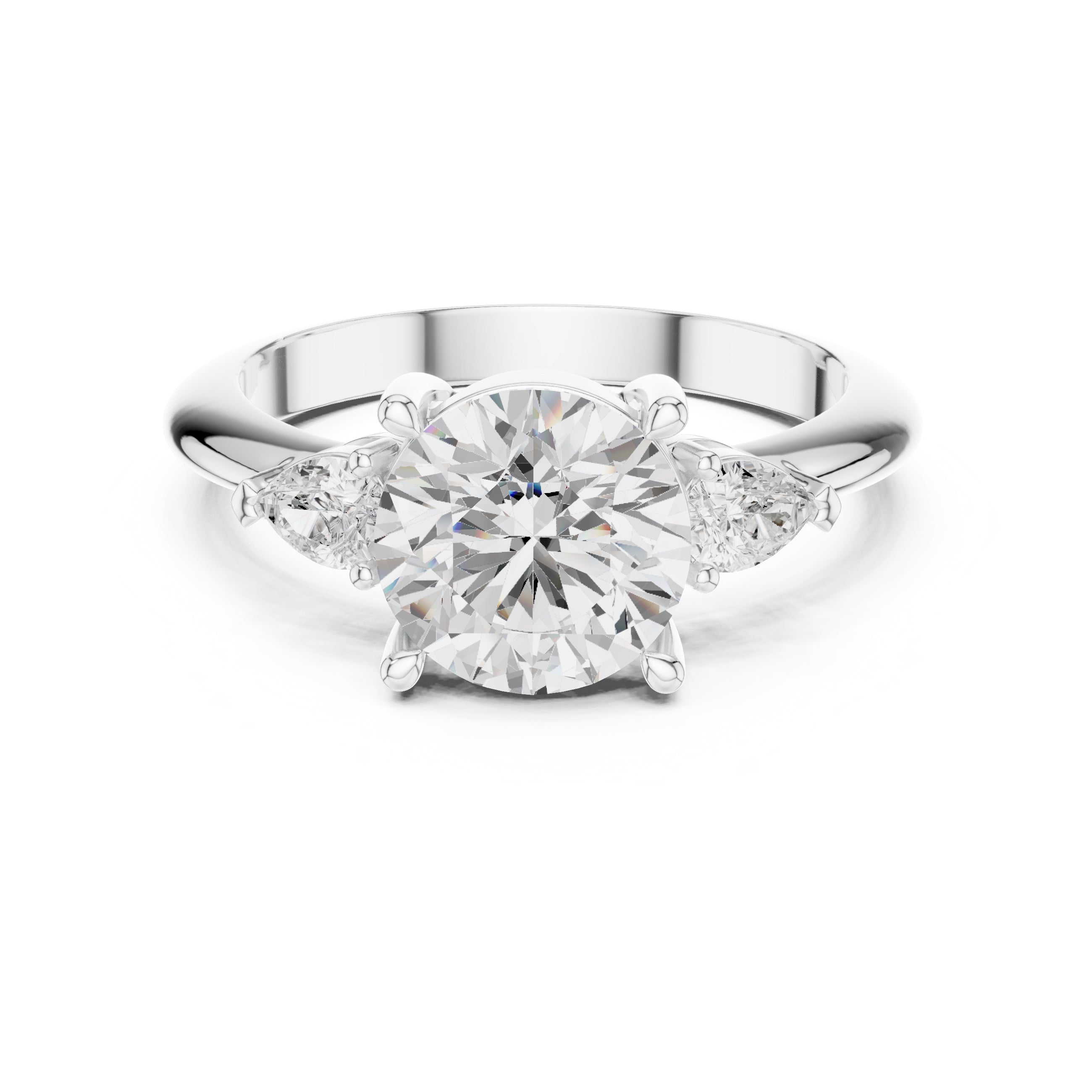 The Lumina Trilogy 3ct White Gold Round