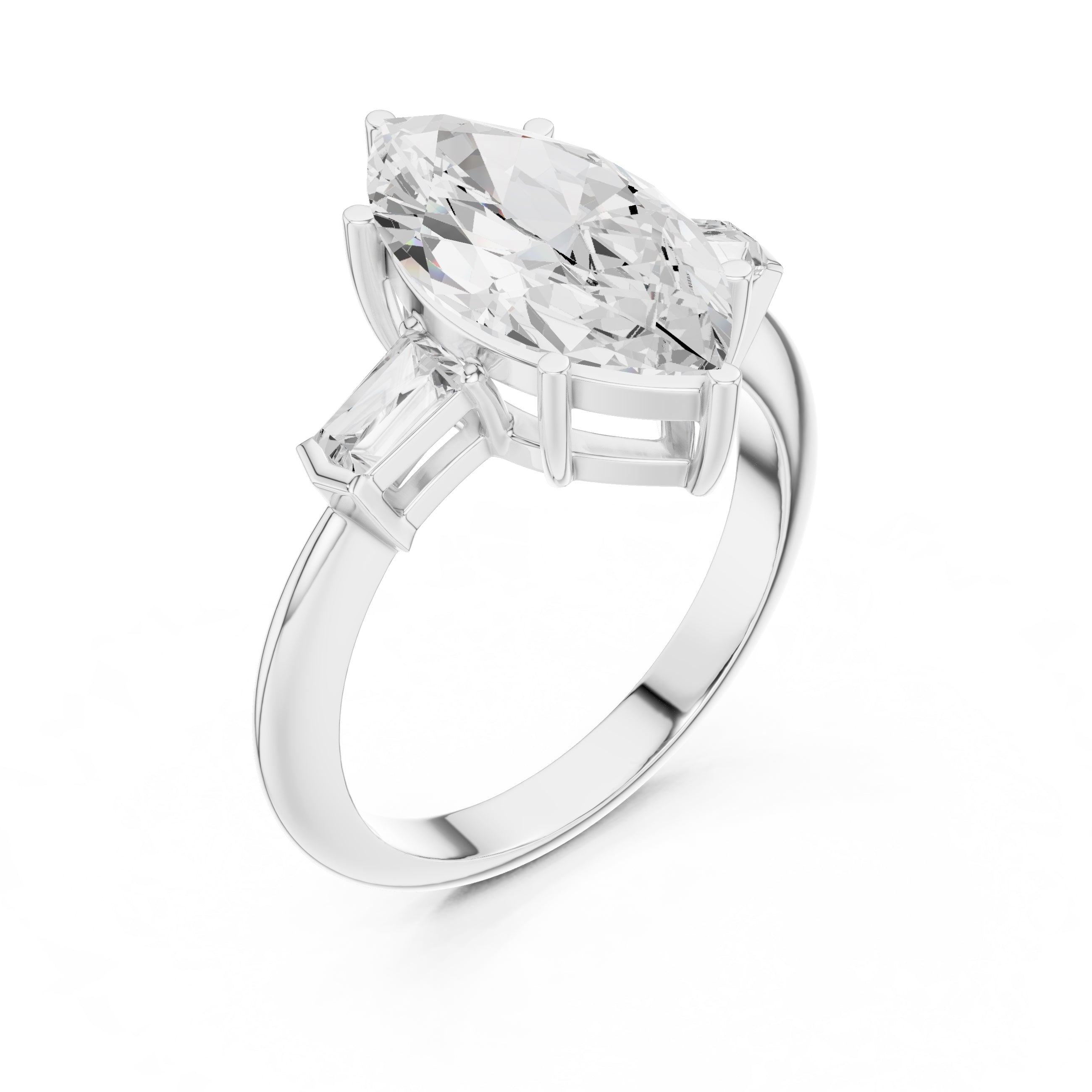 The Promise Trilogy 3ct White Gold Marquise