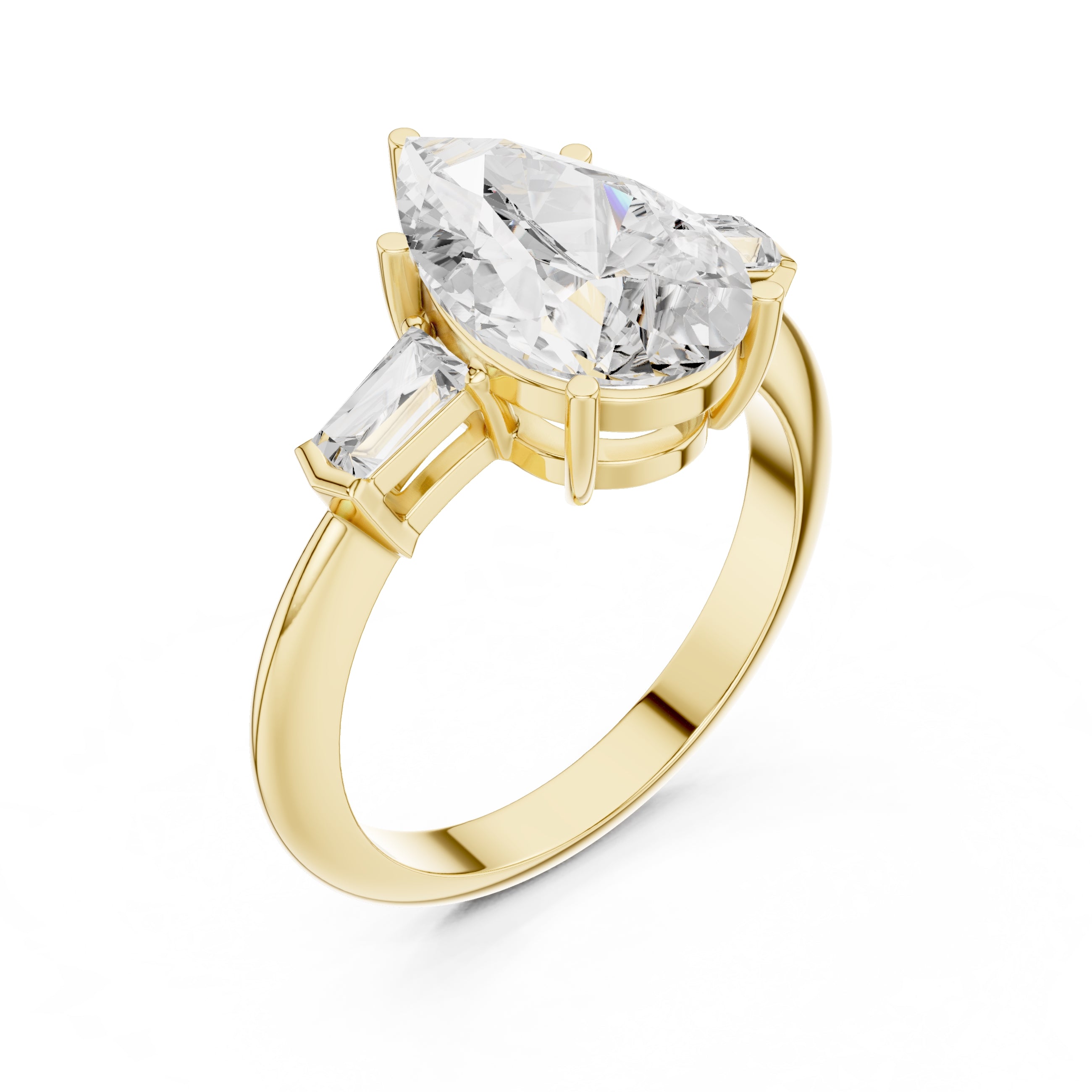 The Promise Trilogy 3ct Yellow Gold Pear