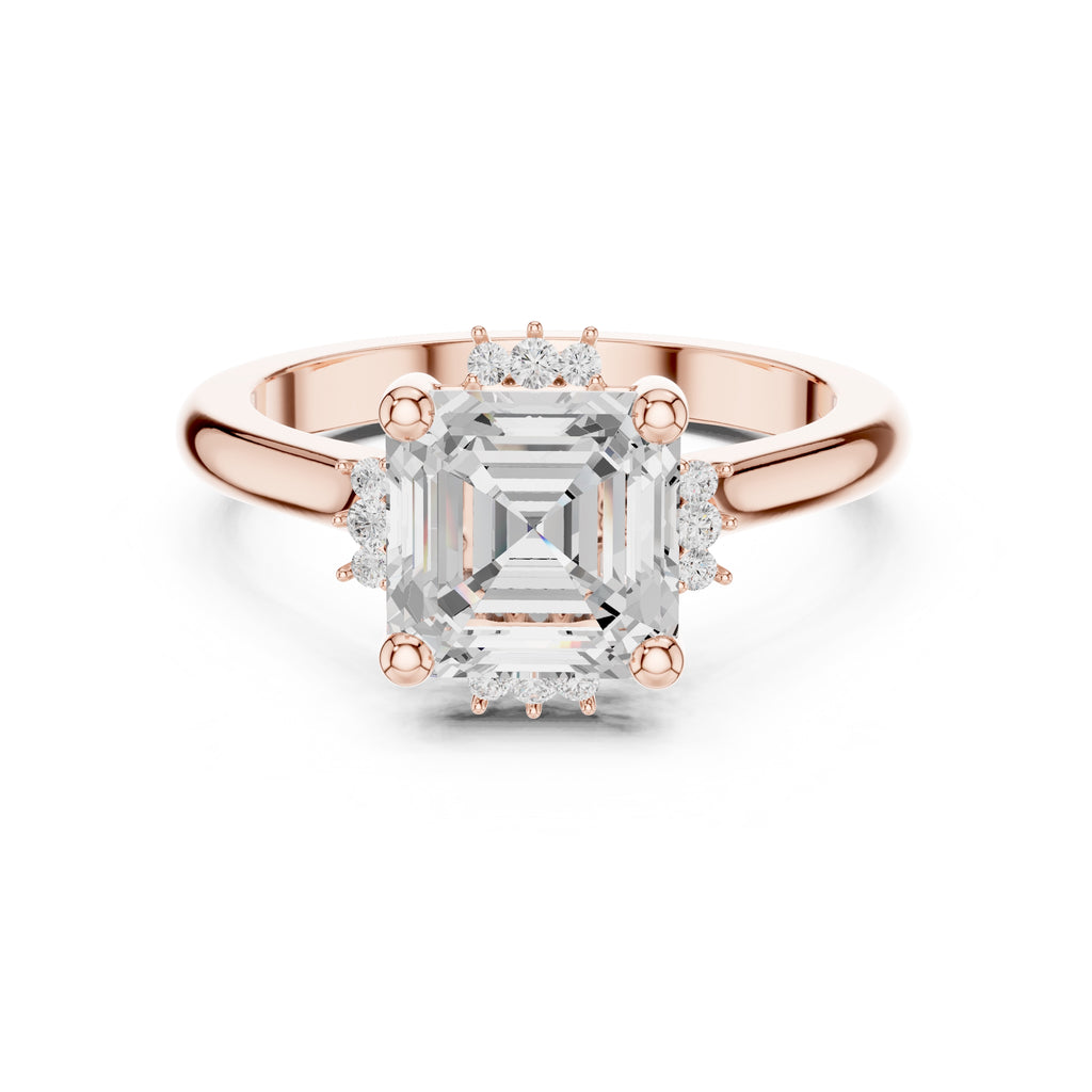 The Crown Radiance Solitaire 2ct Rose Gold Asscher
