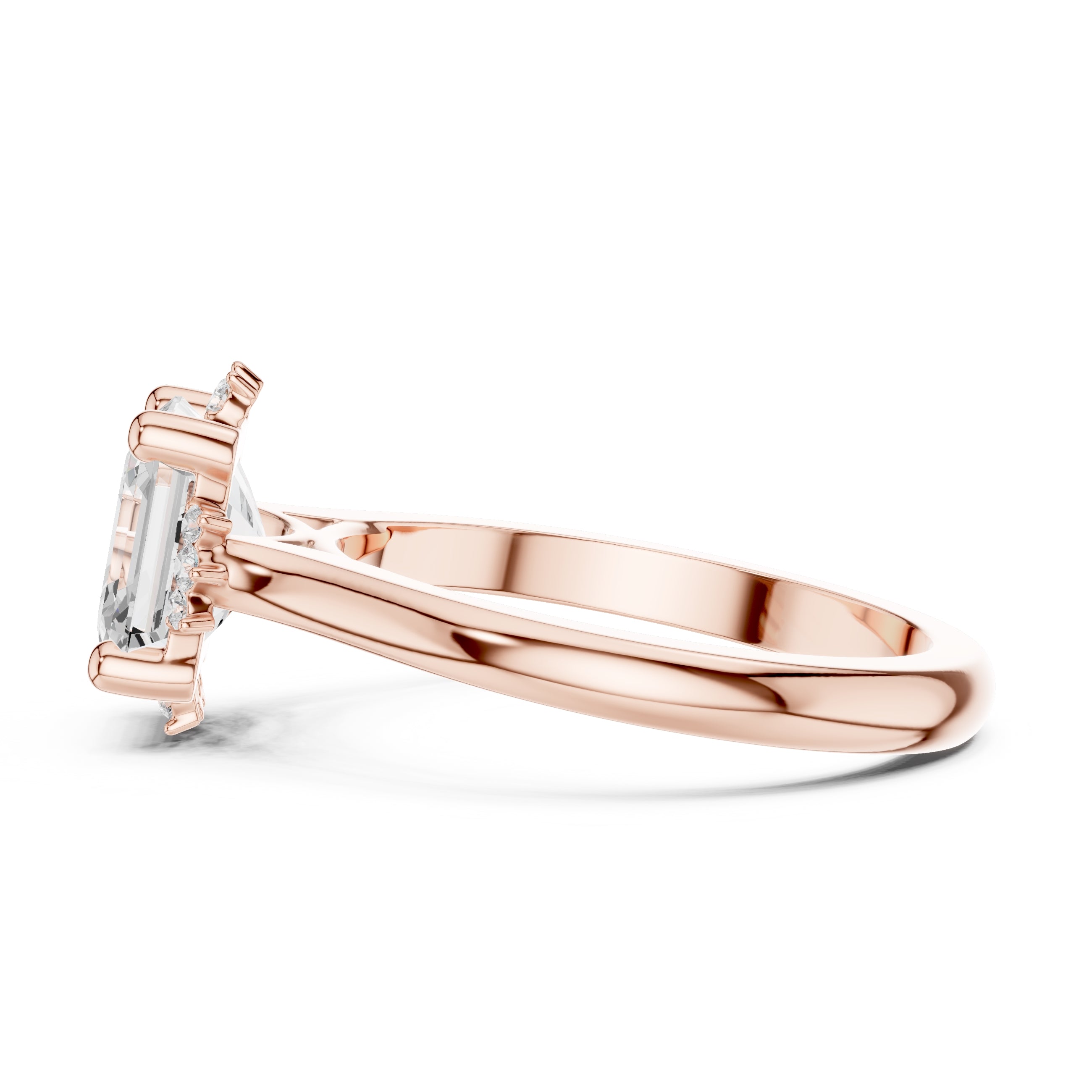 The Crown Radiance Solitaire 2ct Rose Gold Asscher