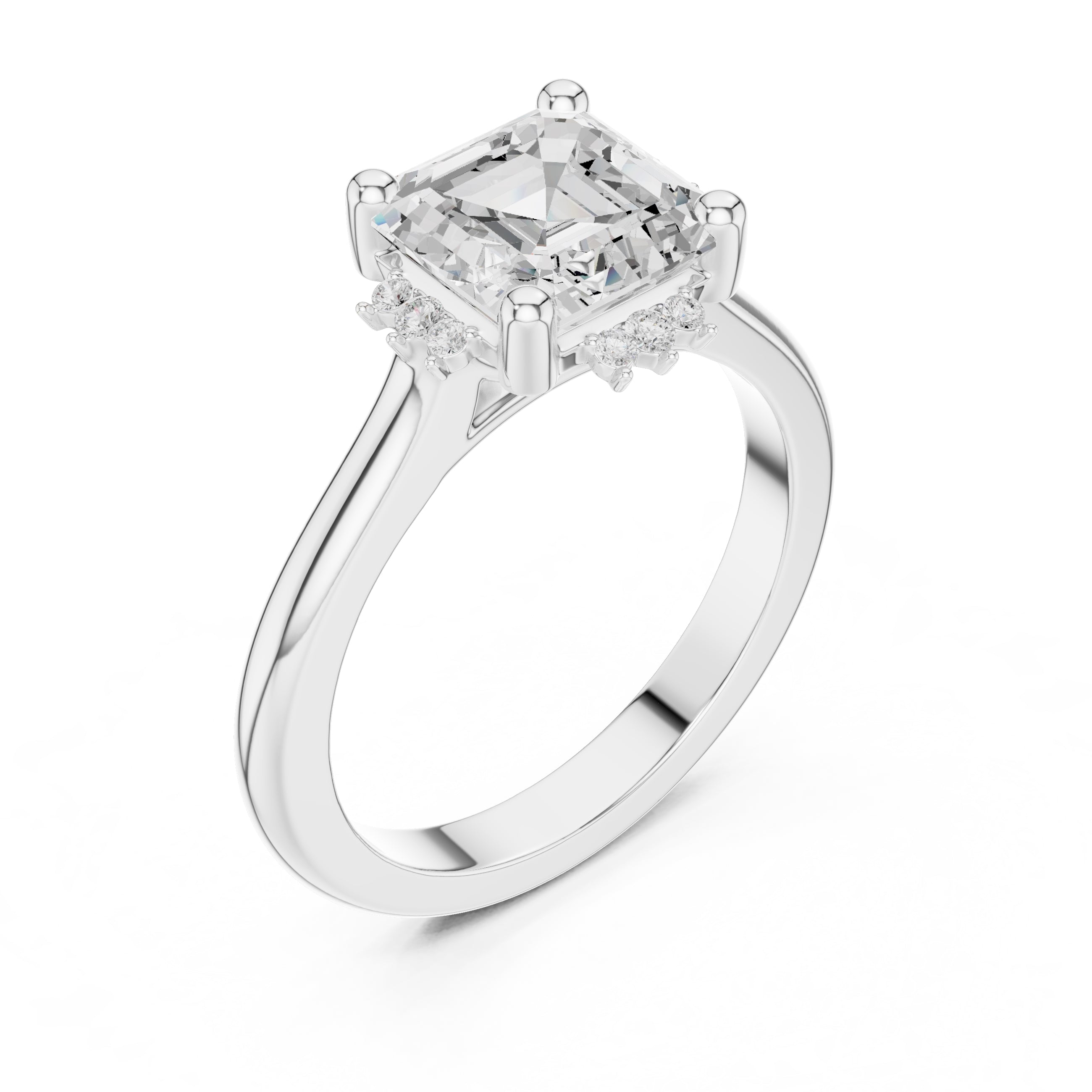 The Crown Radiance Solitaire 2ct White Gold Asscher