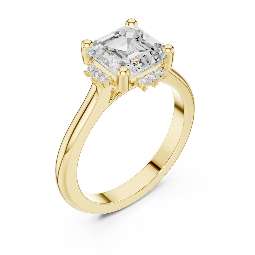 The Crown Radiance Solitaire 2ct Yellow Gold Asscher