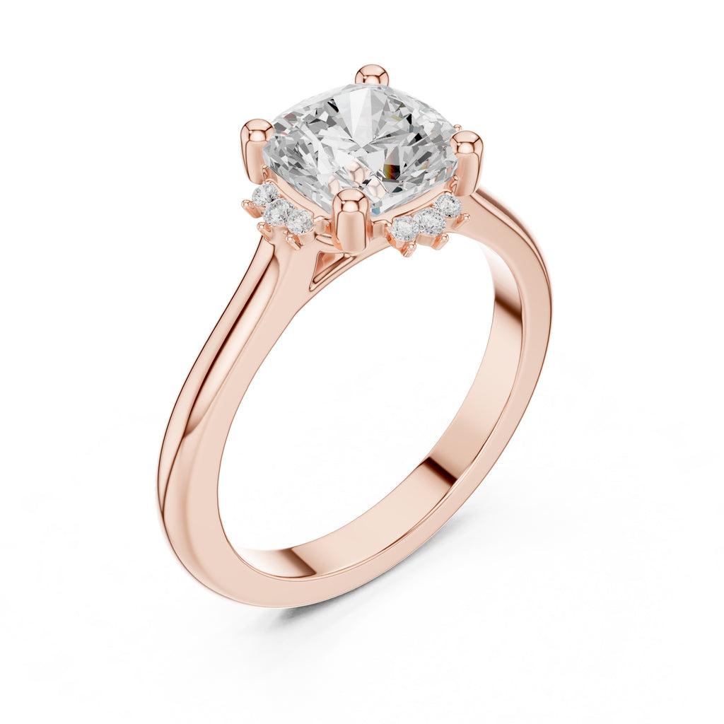The Crown Radiance Solitaire 2ct Rose Gold Cushion