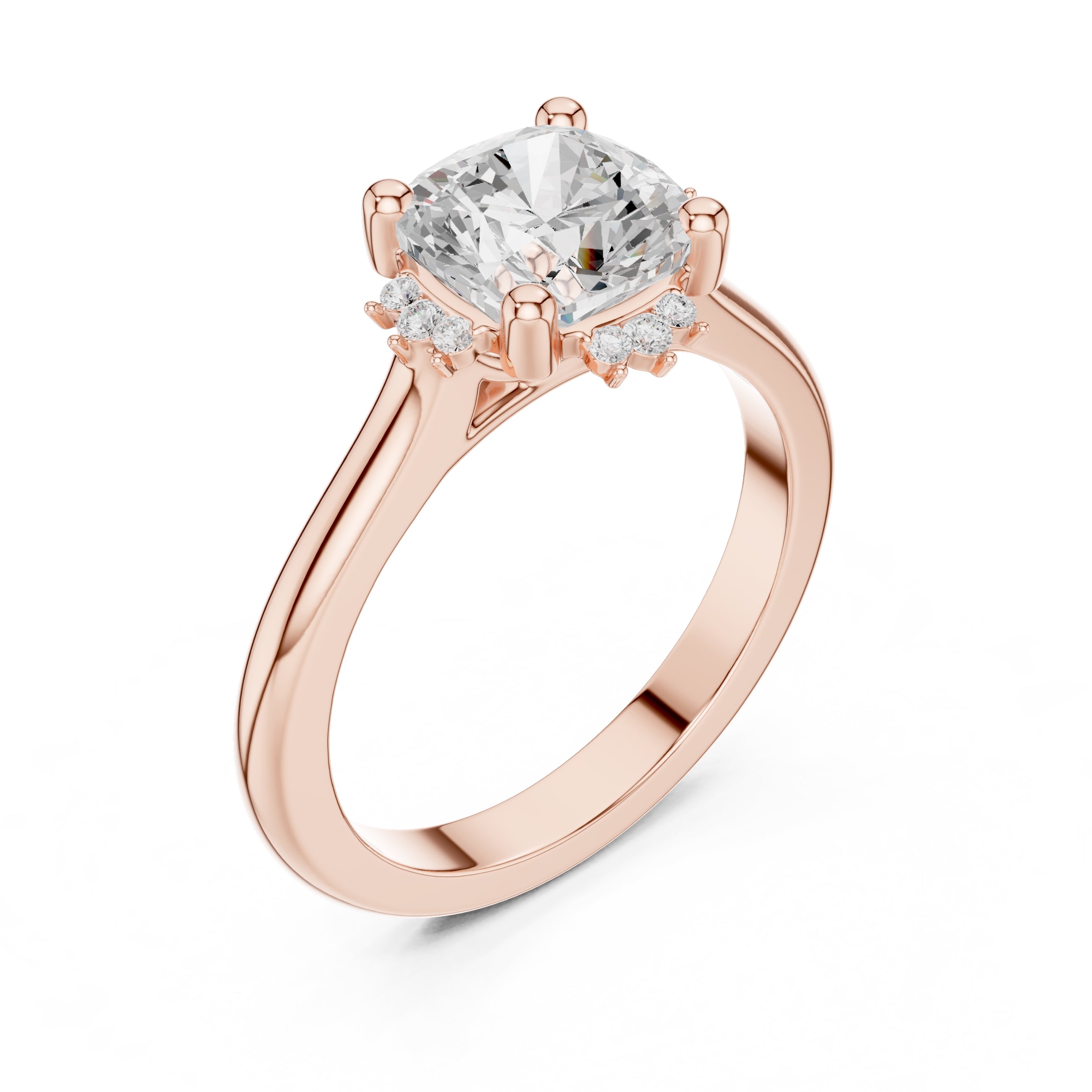 The Crown Radiance Solitaire 2ct Rose Gold Cushion