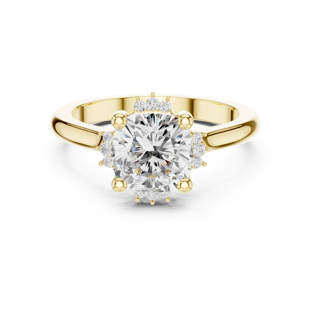 The Crown Radiance Solitaire 2ct Yellow Gold Cushion