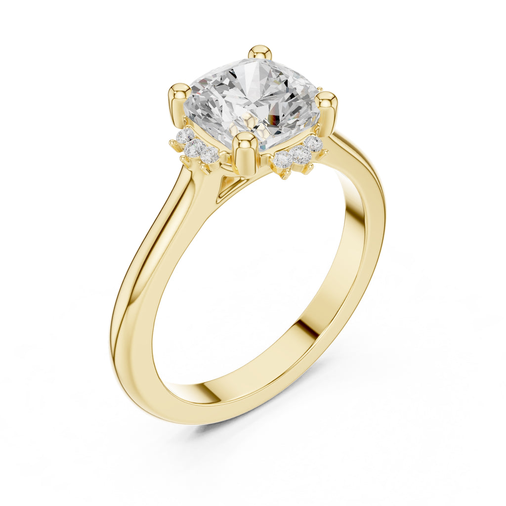 The Crown Radiance Solitaire 2ct Yellow Gold Cushion