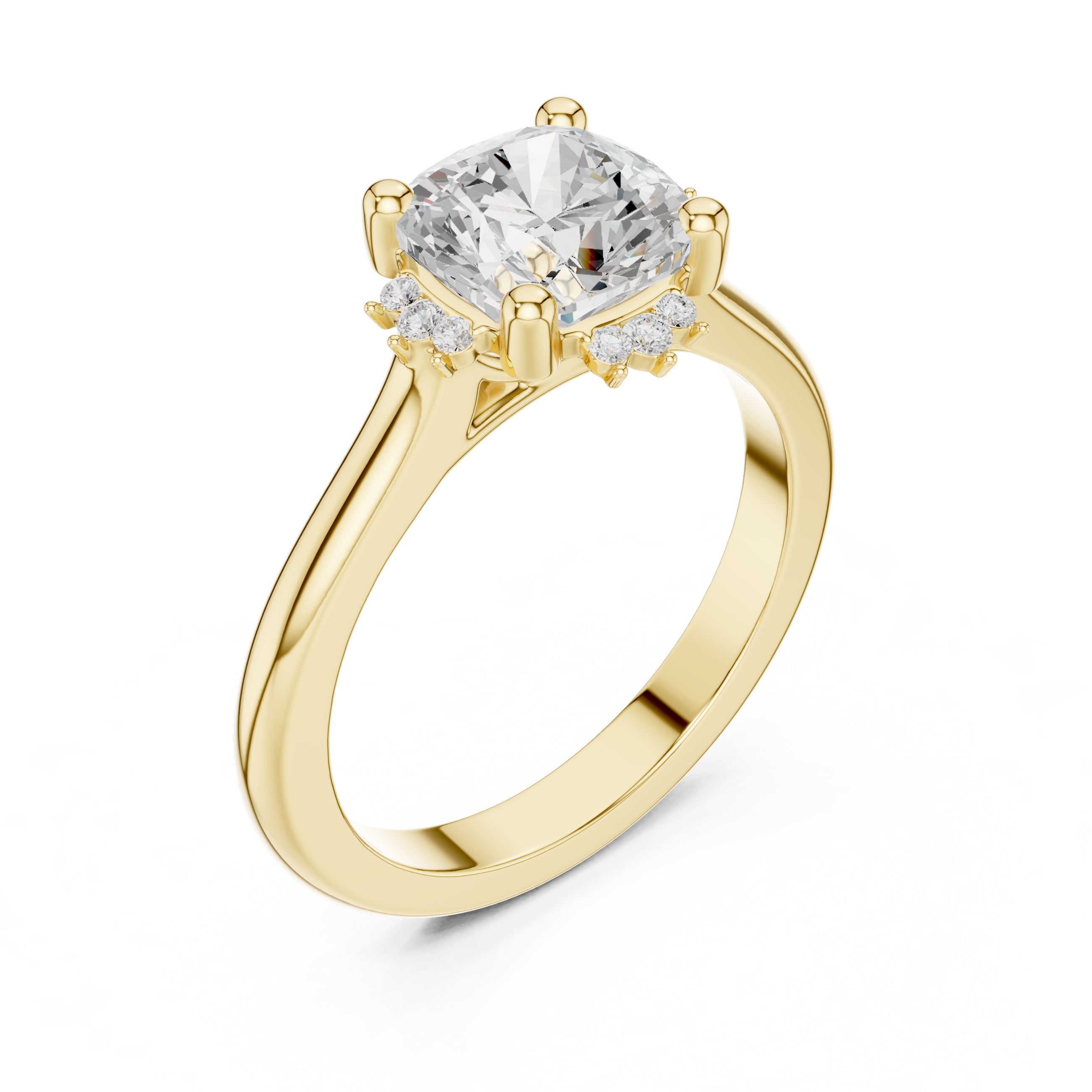 The Crown Radiance Solitaire 2ct Yellow Gold Cushion