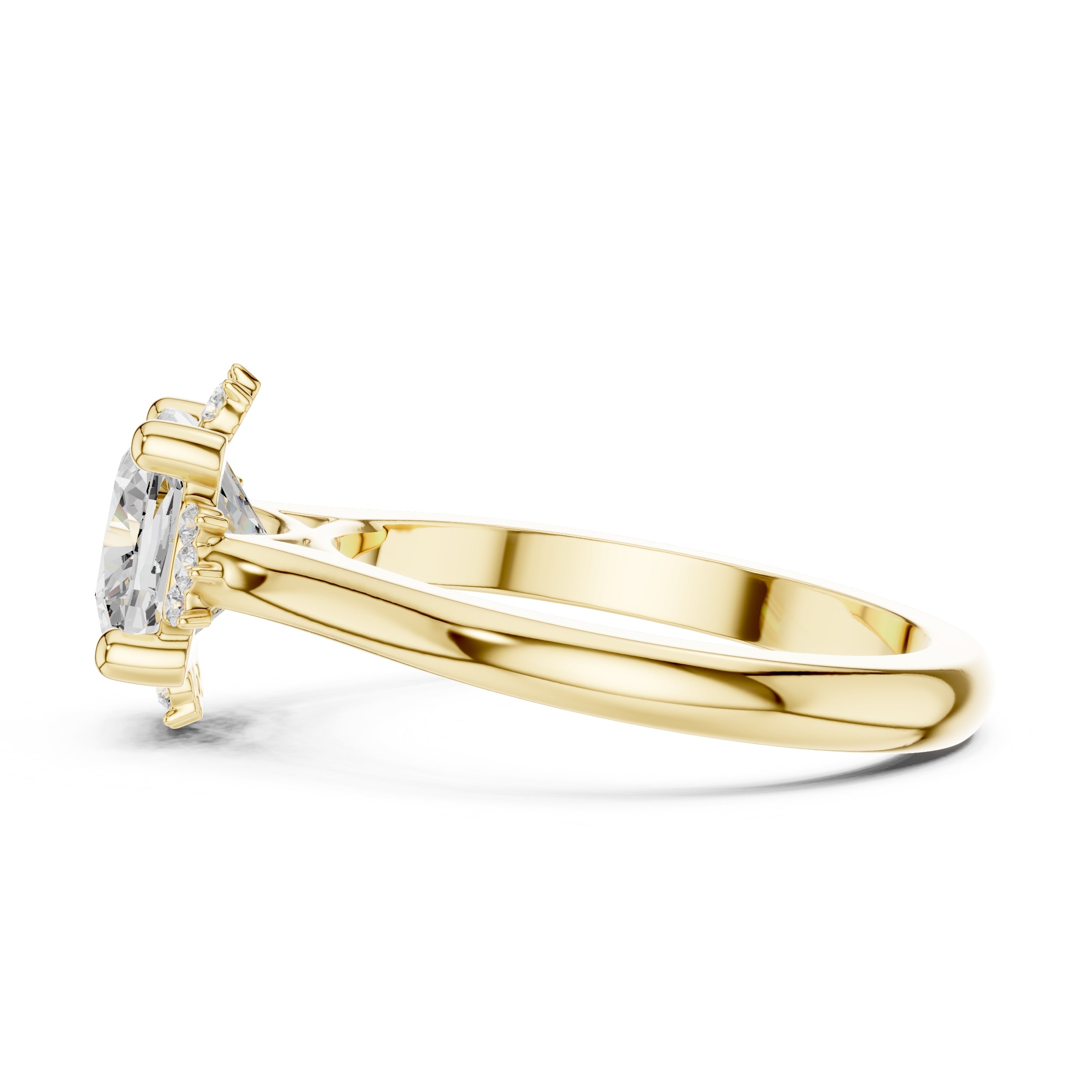 The Crown Radiance Solitaire 2ct Yellow Gold Cushion