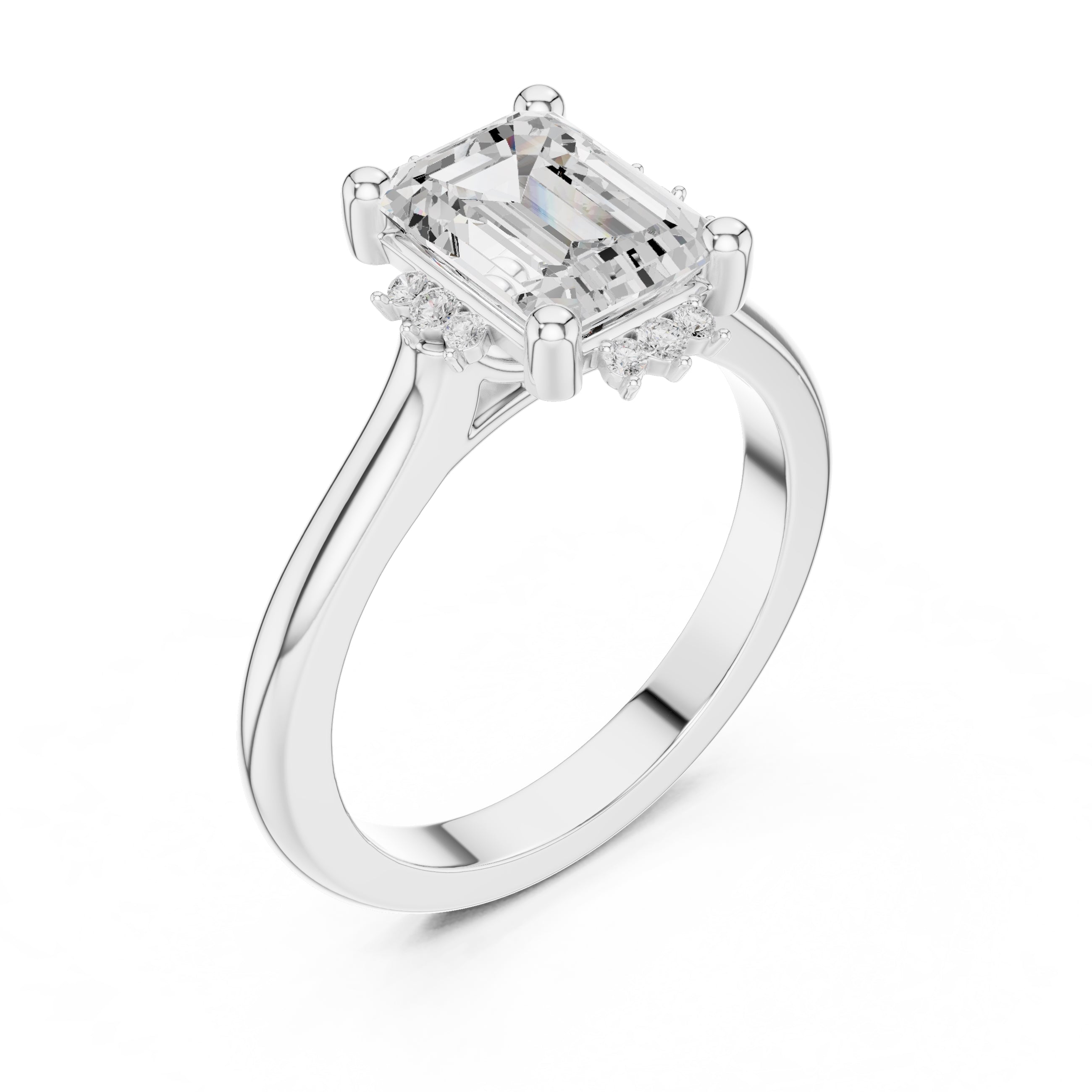 The Crown Radiance Solitaire 2ct White Gold Emerald
