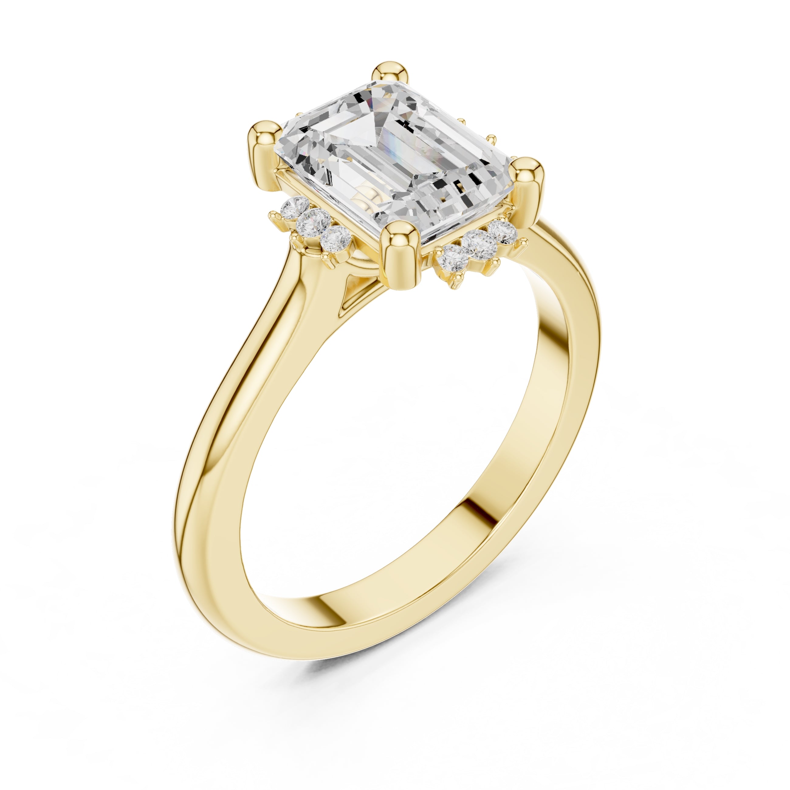 The Crown Radiance Solitaire 2ct Yellow Gold Emerald