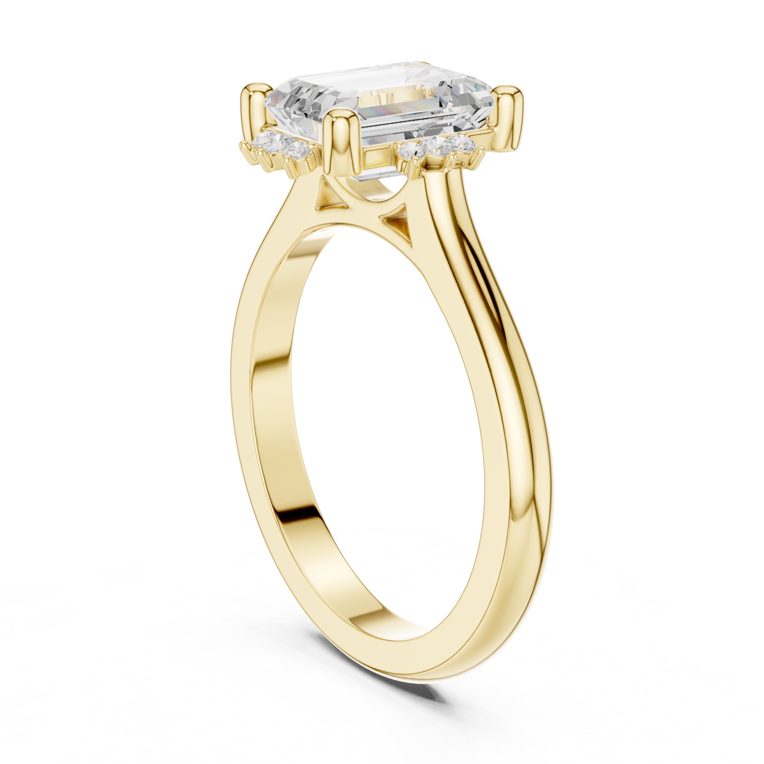 The Crown Radiance Solitaire 2ct Yellow Gold Emerald