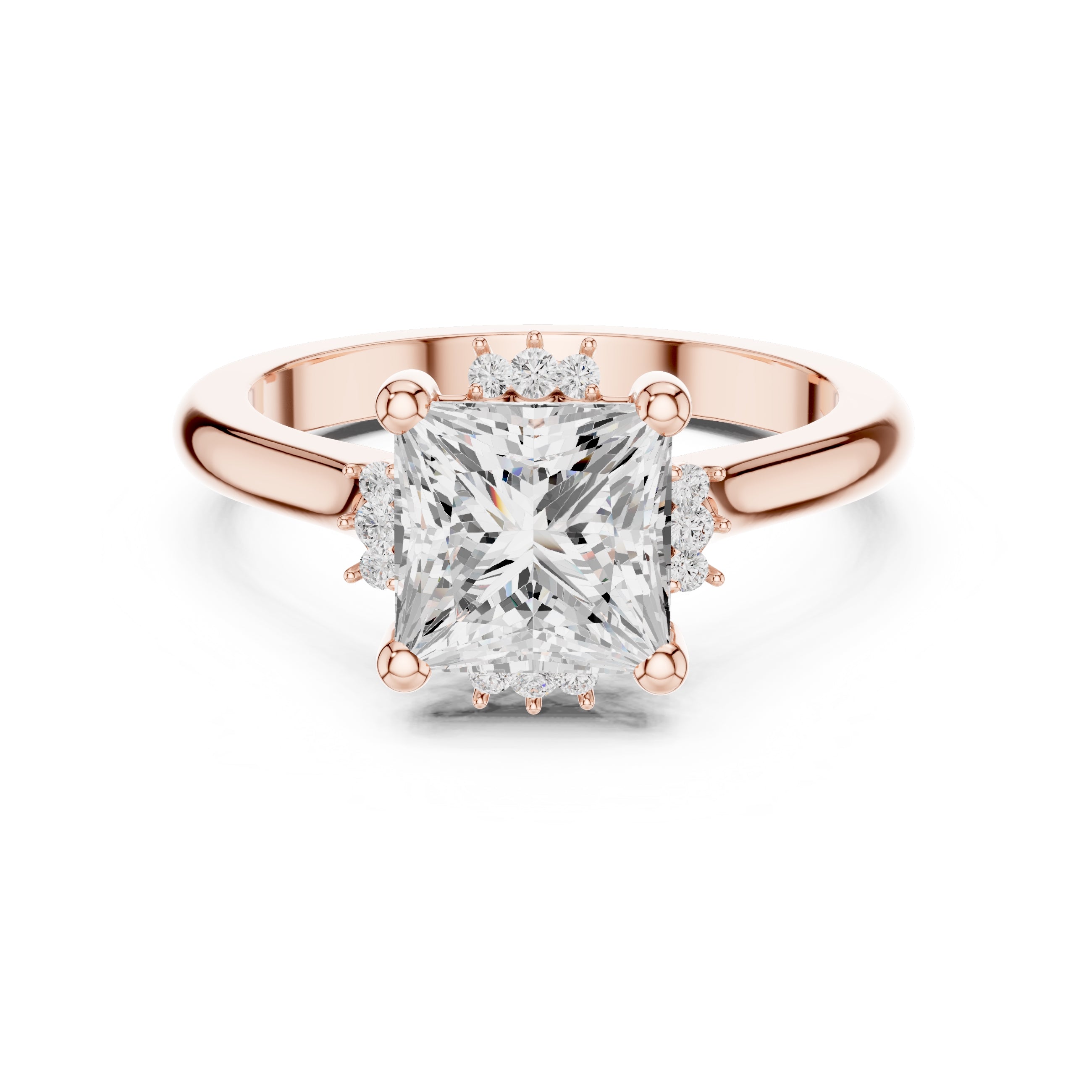 The Crown Radiance Solitaire 2ct Rose Gold Princess