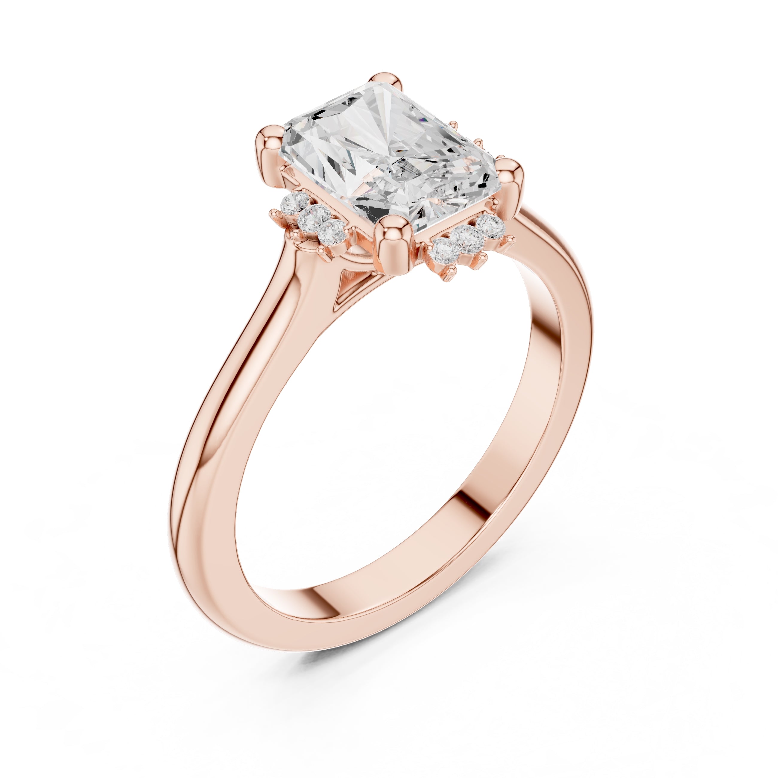 The Crown Radiance Solitaire 2ct Rose Gold Radiant