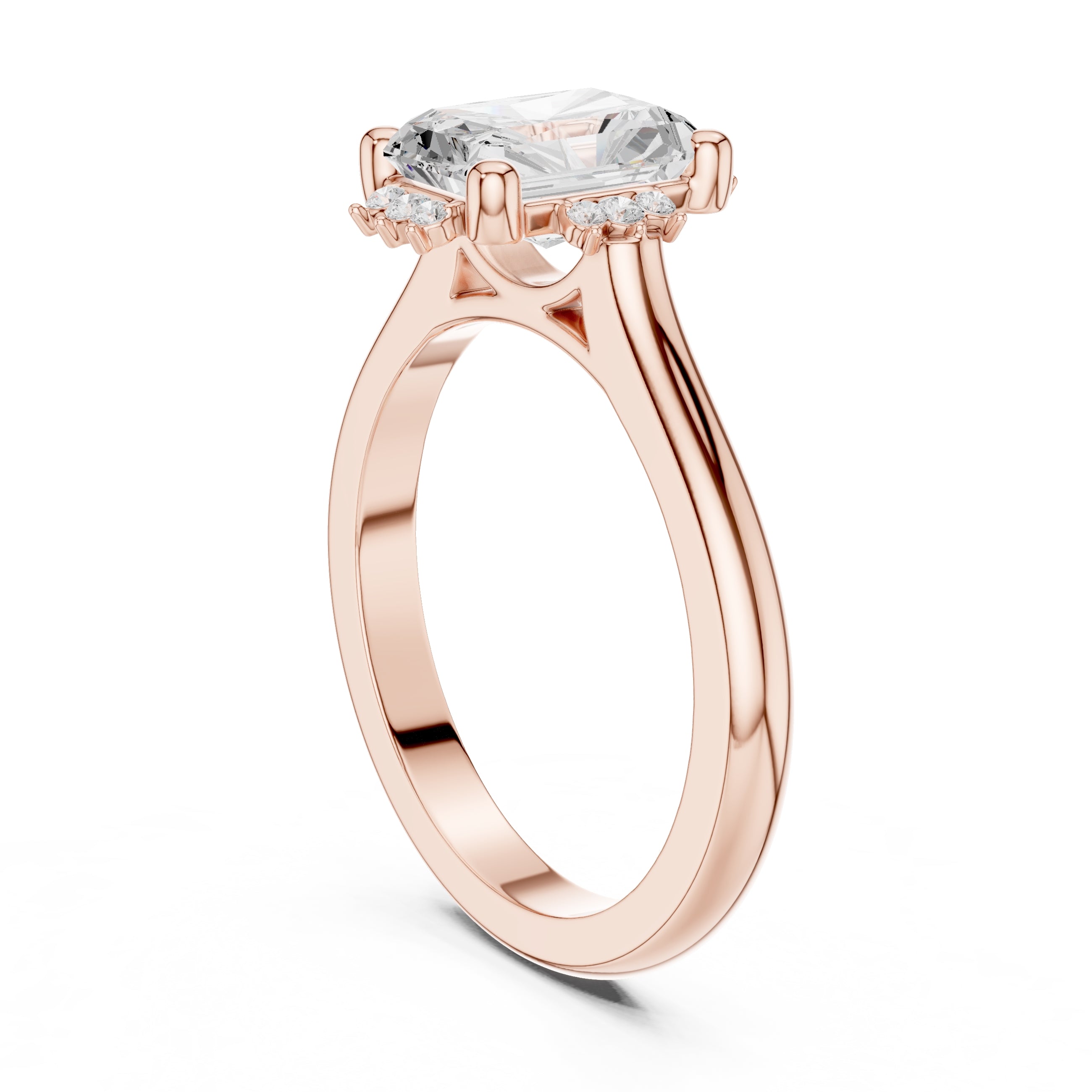 The Crown Radiance Solitaire 2ct Rose Gold Radiant