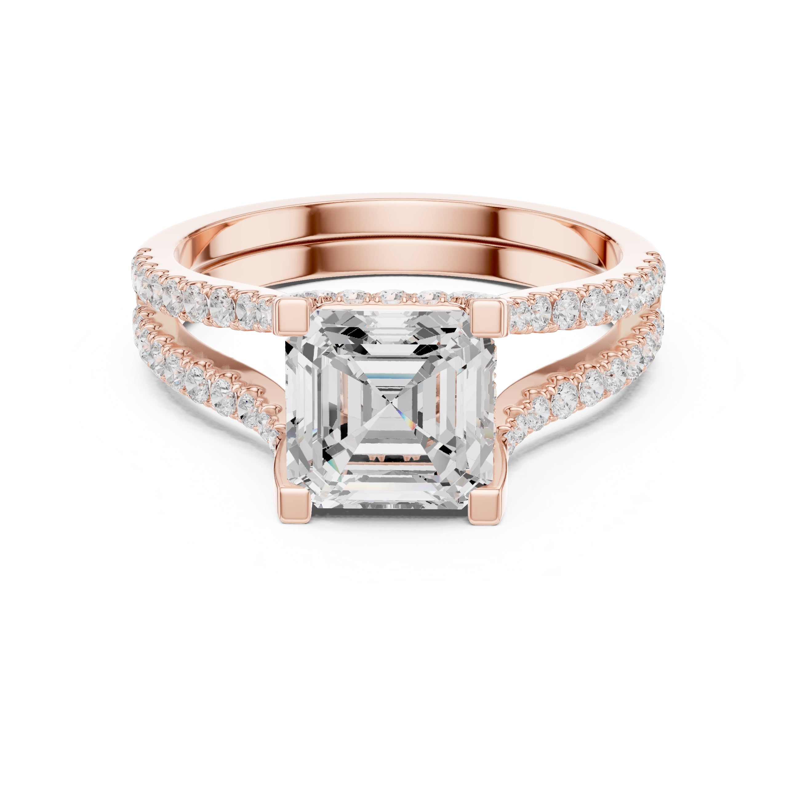 The Roseate Embrace Ring 1.54ct Rose Gold Asscher