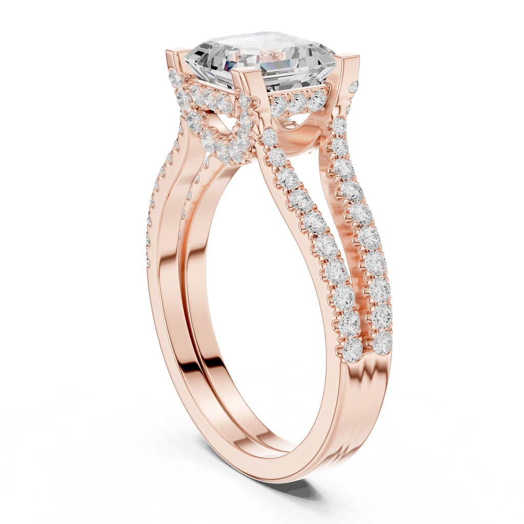 The Roseate Embrace Ring 1.54ct Rose Gold Asscher