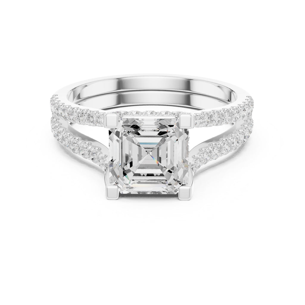 The Roseate Embrace Ring 1.54ct White Gold Asscher