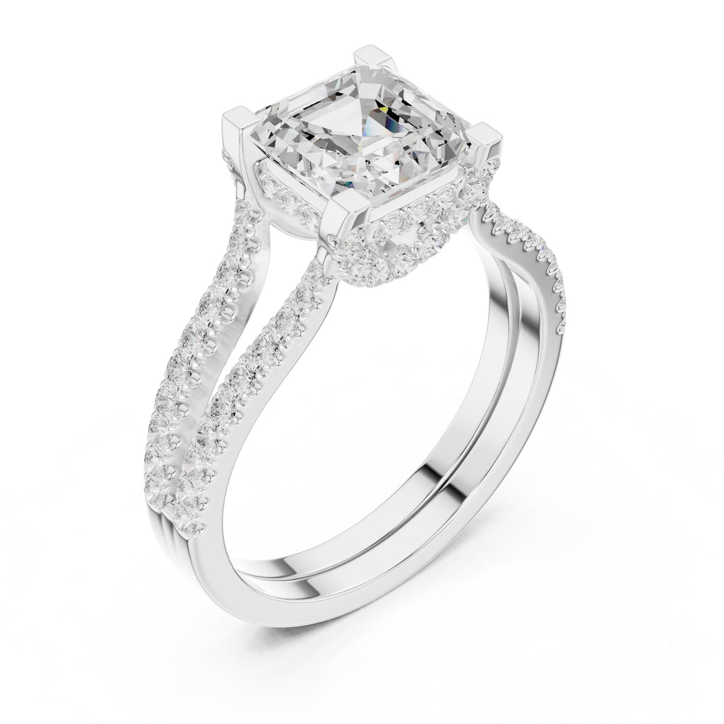 The Roseate Embrace Ring 1.54ct White Gold Asscher