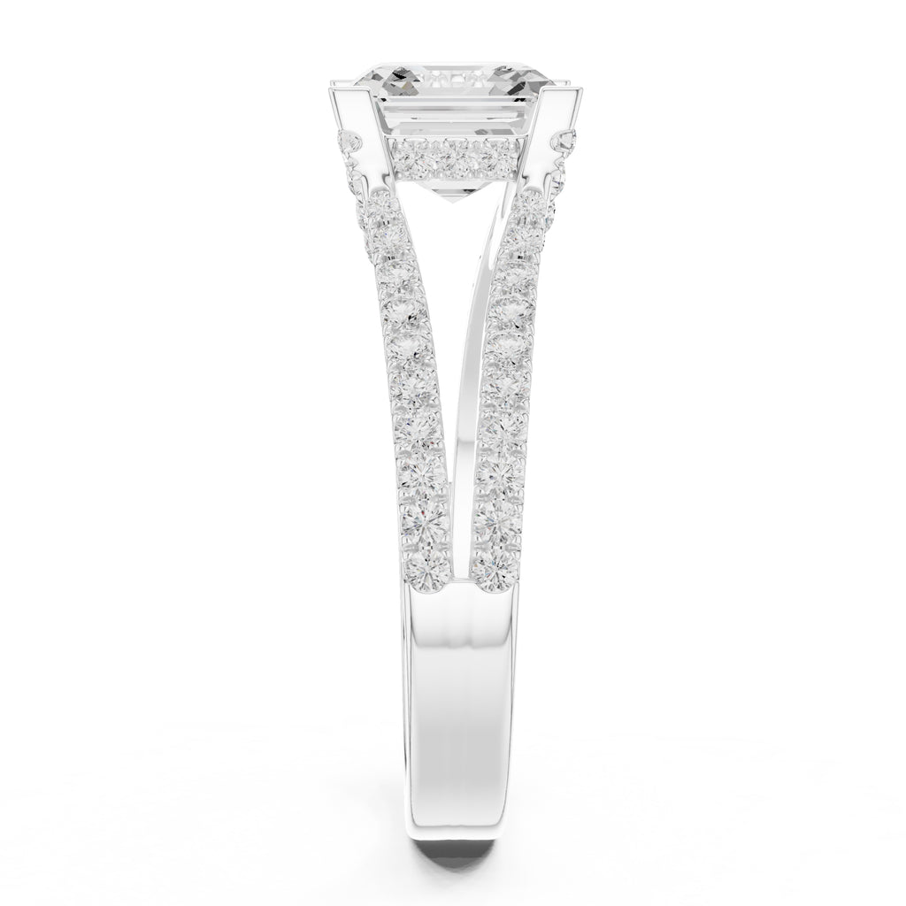 The Roseate Embrace Ring 1.54ct White Gold Asscher