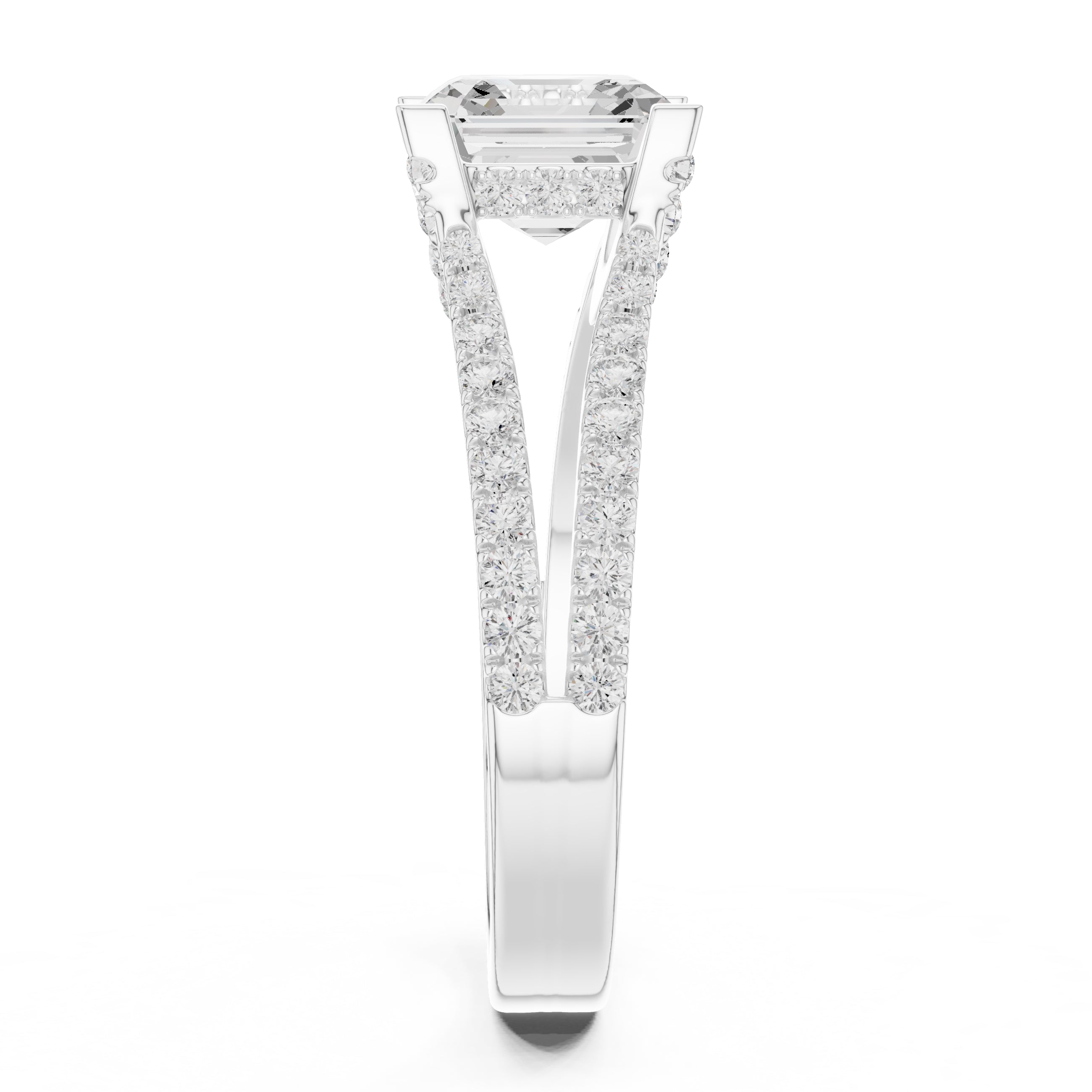 The Roseate Embrace Ring 1.54ct White Gold Asscher