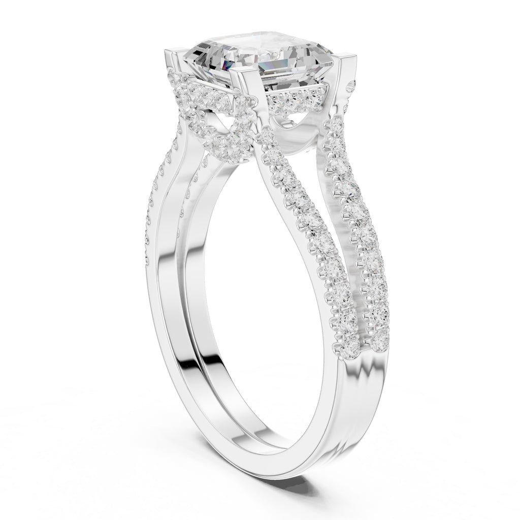 The Roseate Embrace Ring 1.54ct White Gold Asscher