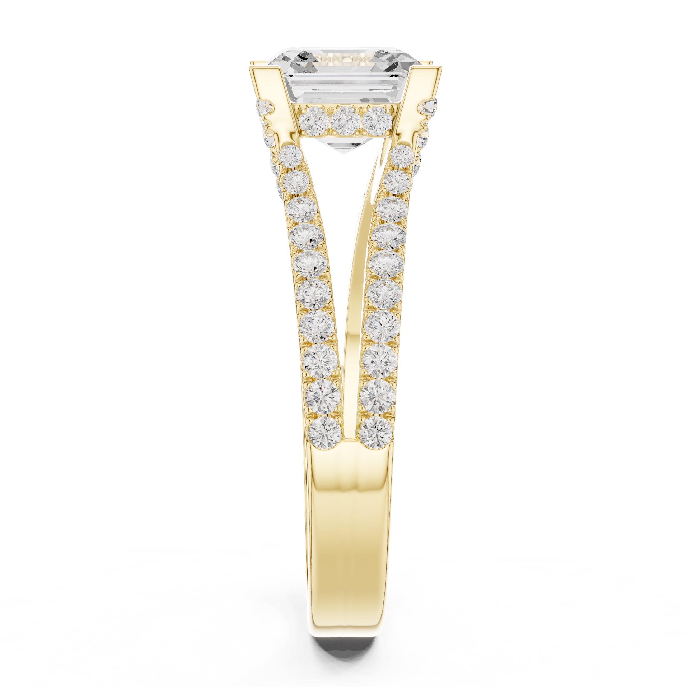 The Roseate Embrace Ring 1.54ct Yellow Gold Asscher