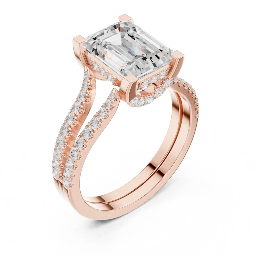 The Roseate Embrace Ring 1.54ct Rose Gold Emerald